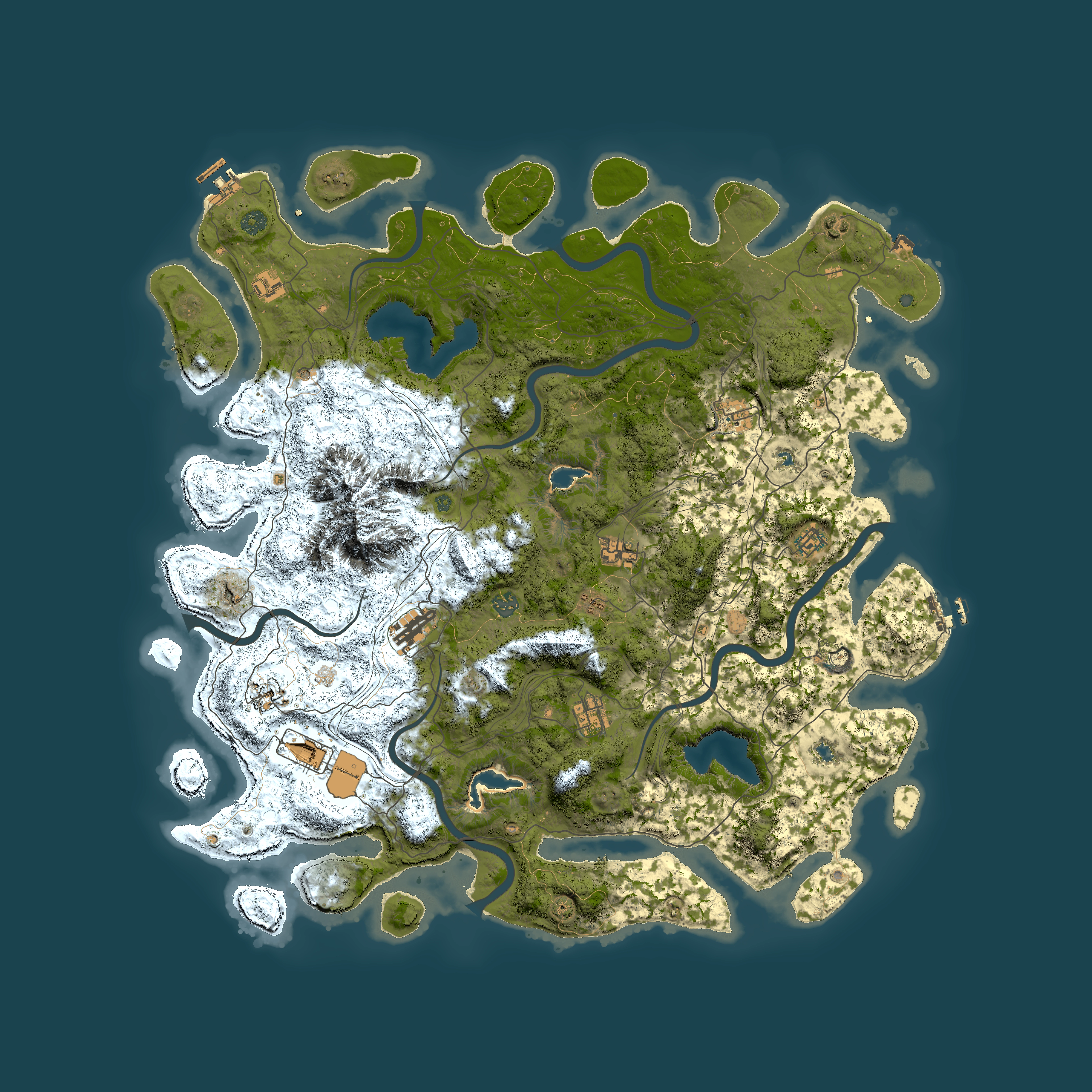 Full top-down render of Rust map seed 988124808, 5150x5150m