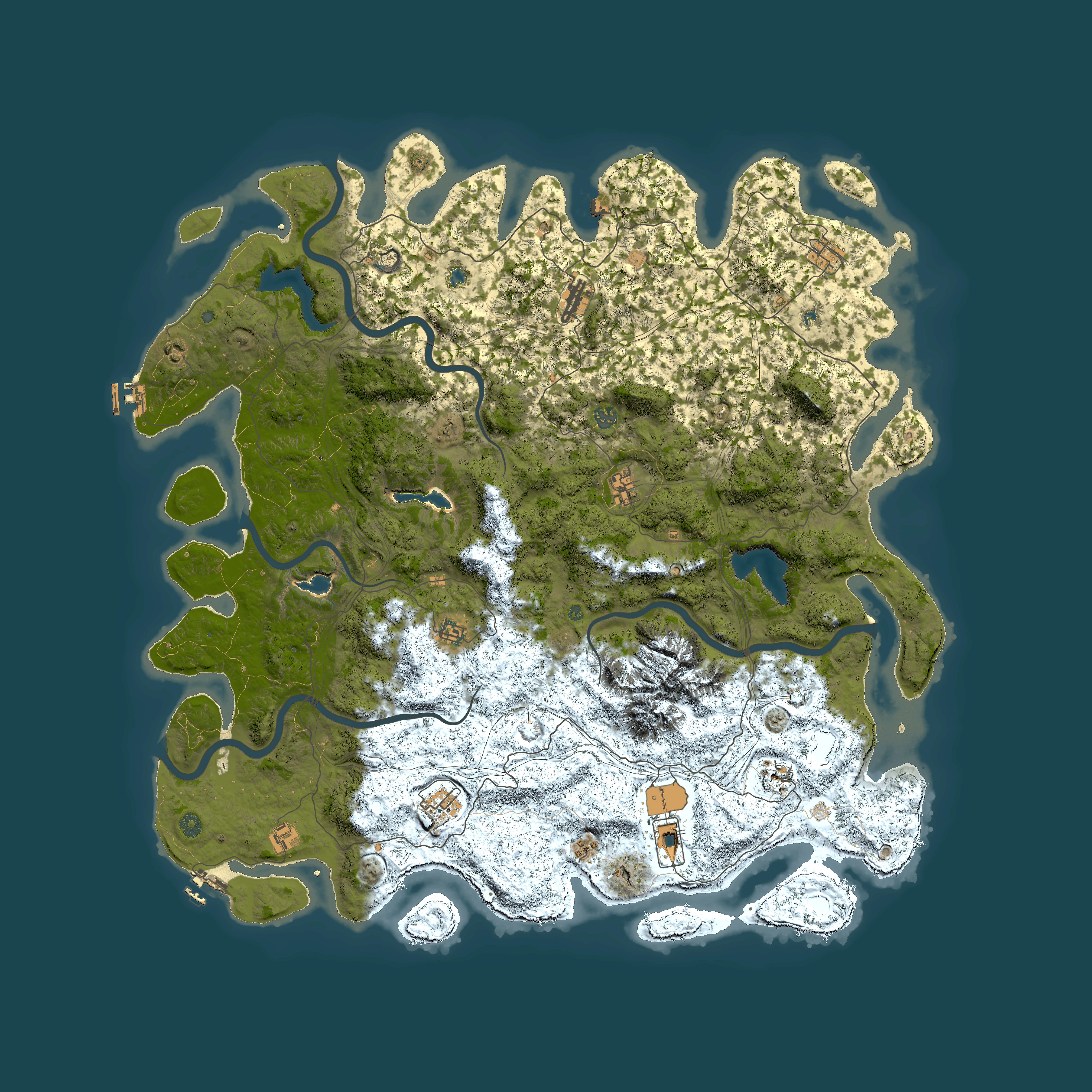 Full top-down render of Rust map seed 320152286, 5700x5700m