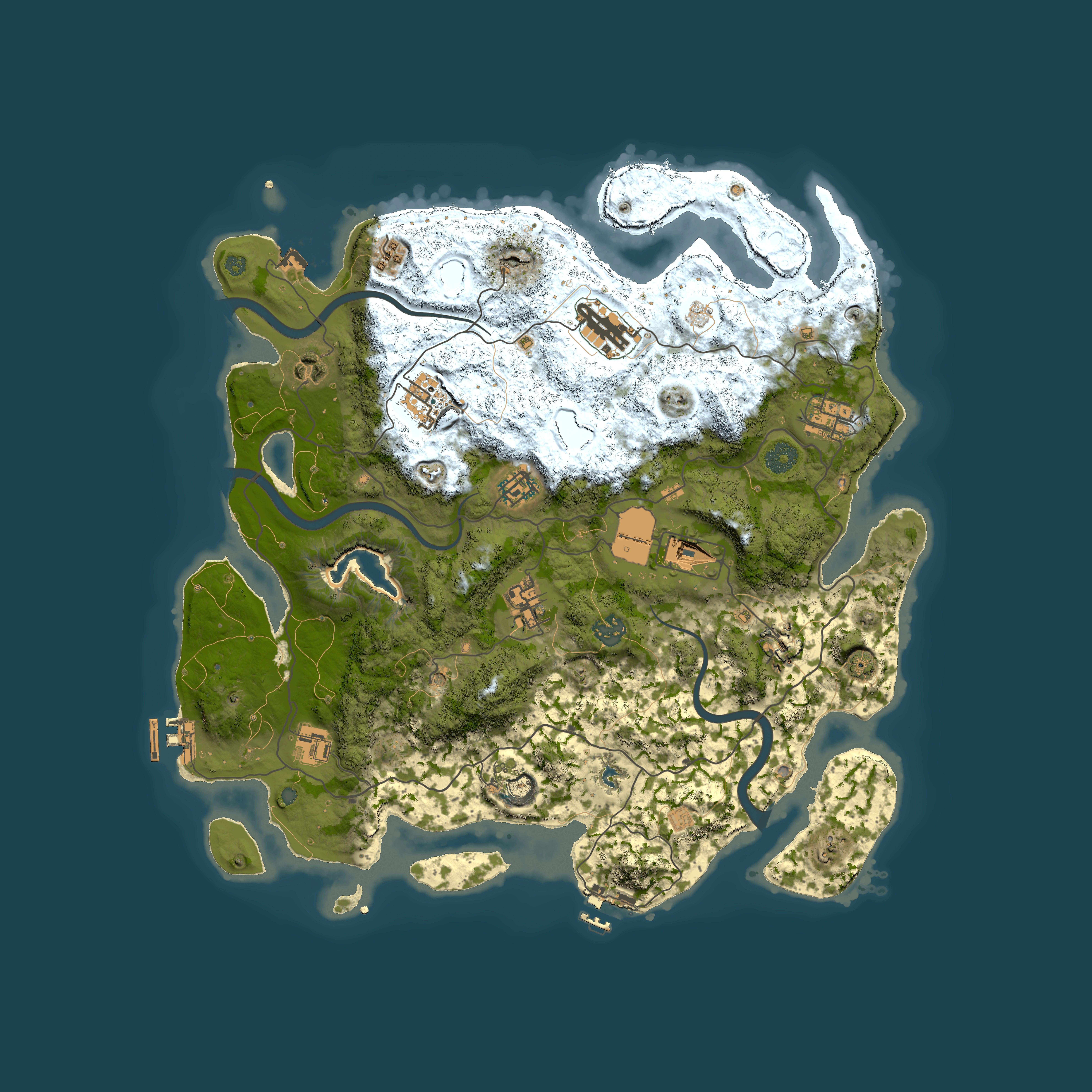 Full top-down render of Rust map seed 1561908331, 4000x4000m