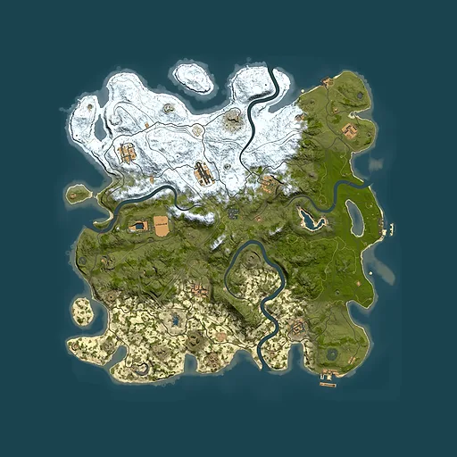 Rust map seed 237064165, 4450x4450m top-down preview