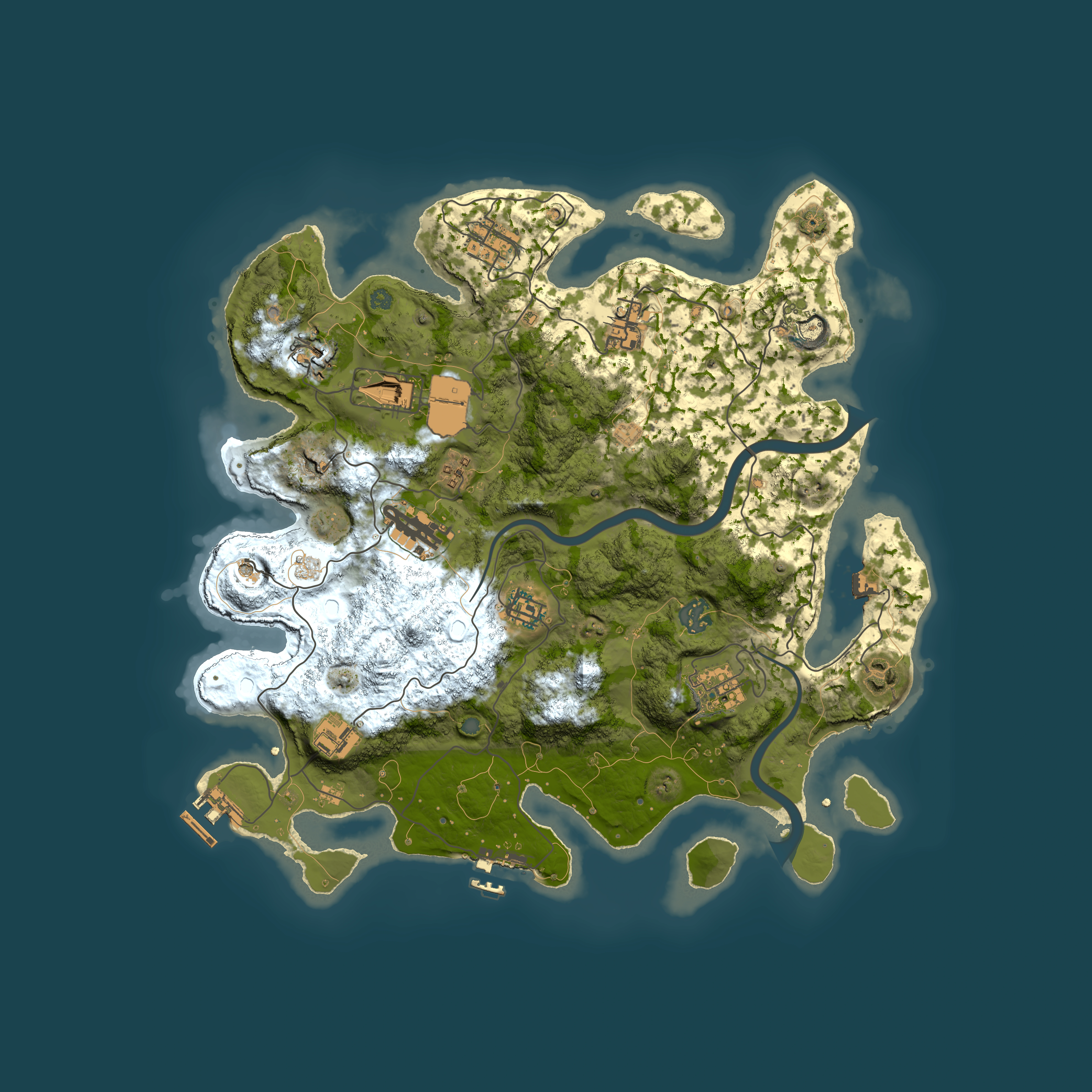 Full top-down render of Rust map seed 151161150, 3750x3750m