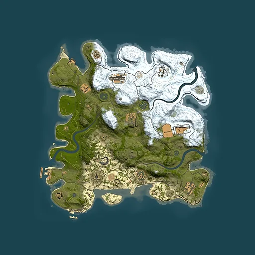 Rust map seed 2052834261, 3750x3750m top-down preview