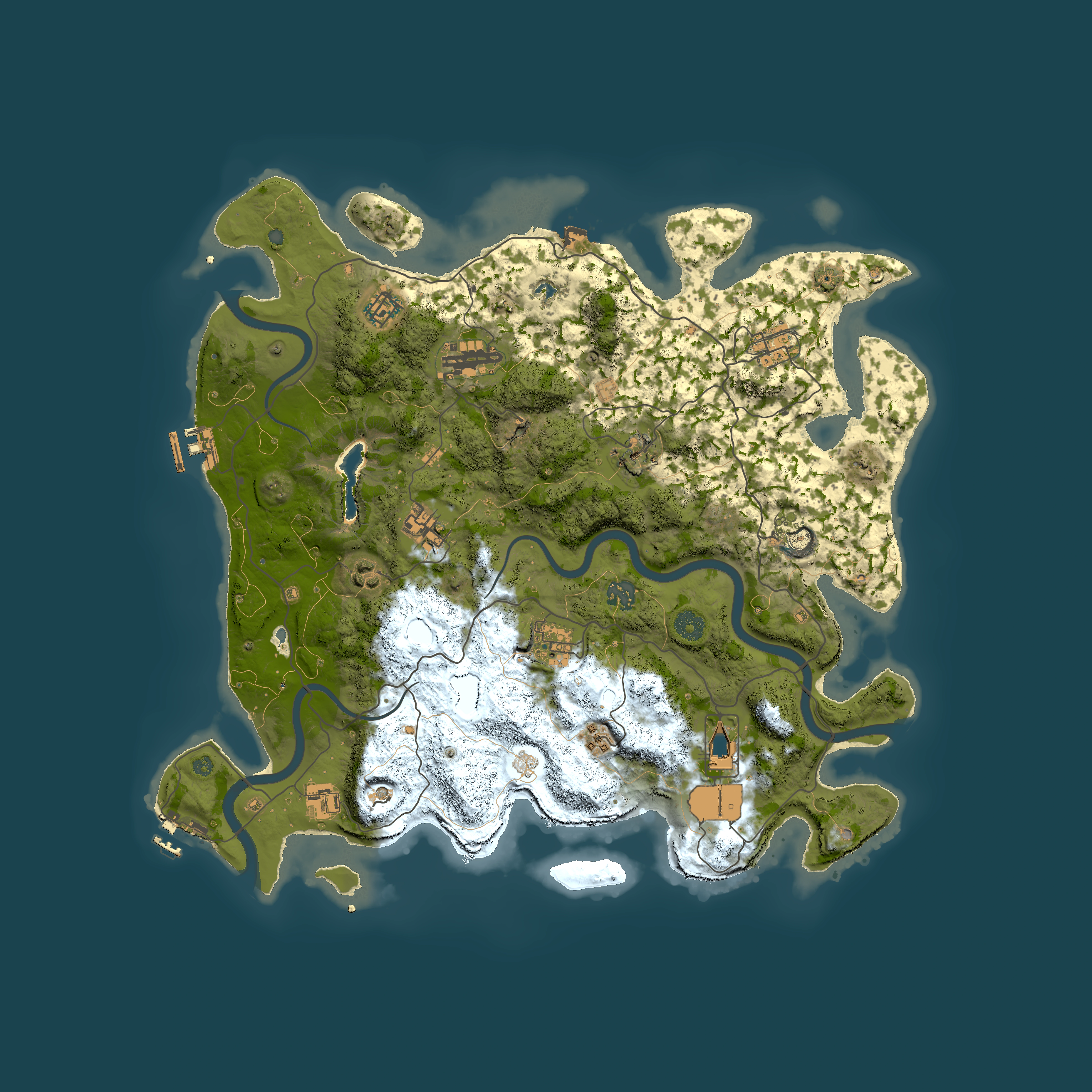 Full top-down render of Rust map seed 678842395, 4200x4200m
