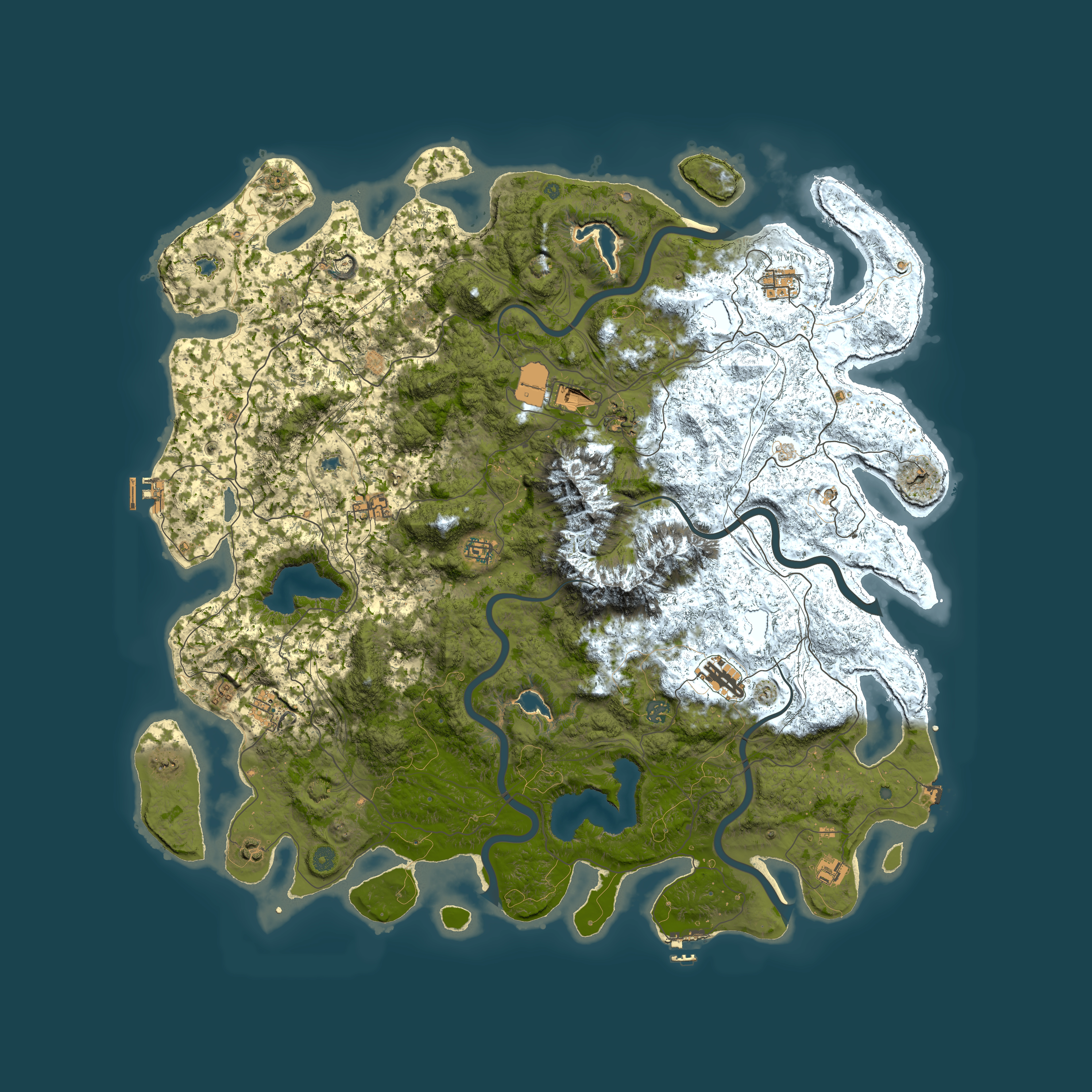 Full top-down render of Rust map seed 129757035, 5450x5450m