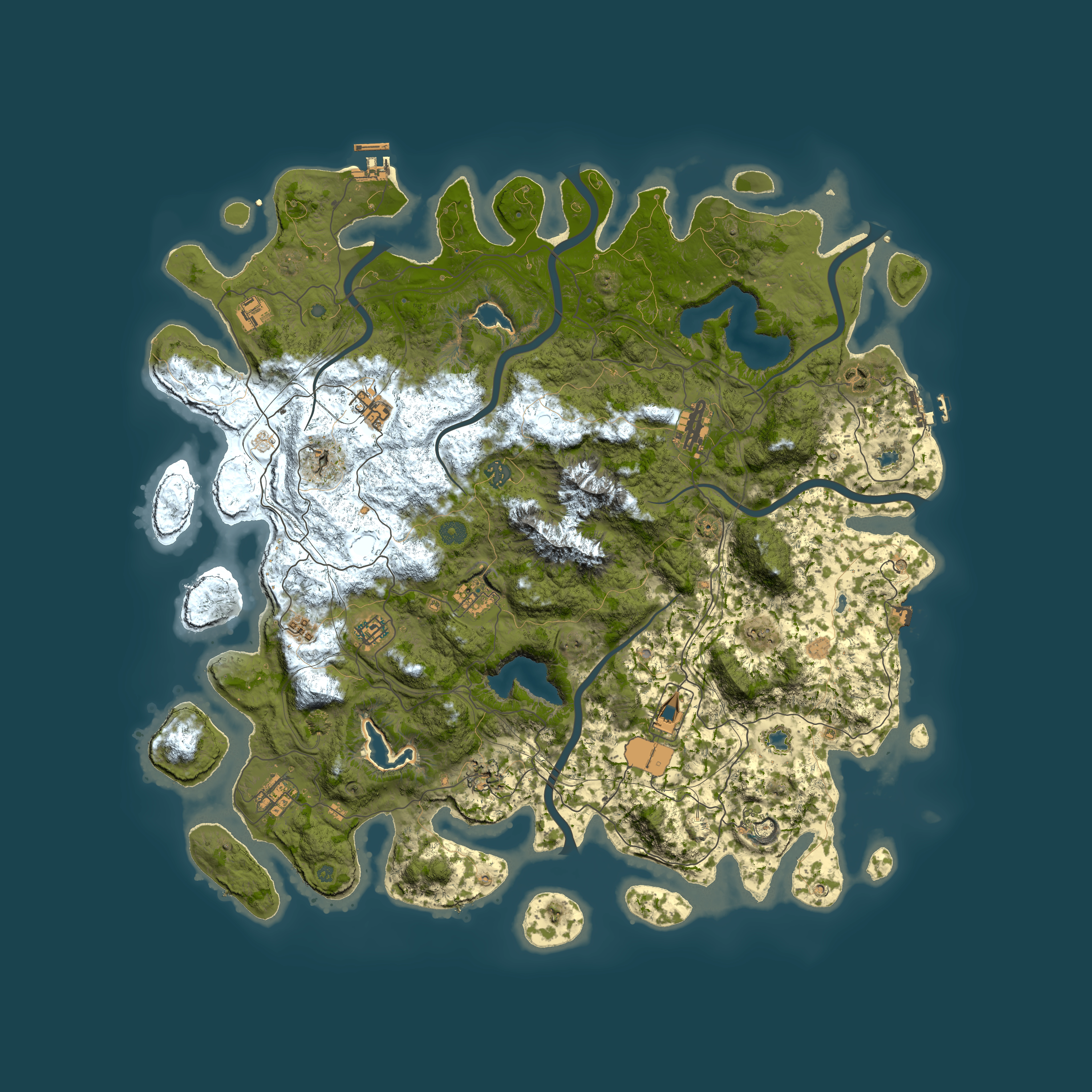 Full top-down render of Rust map seed 926024880, 5000x5000m