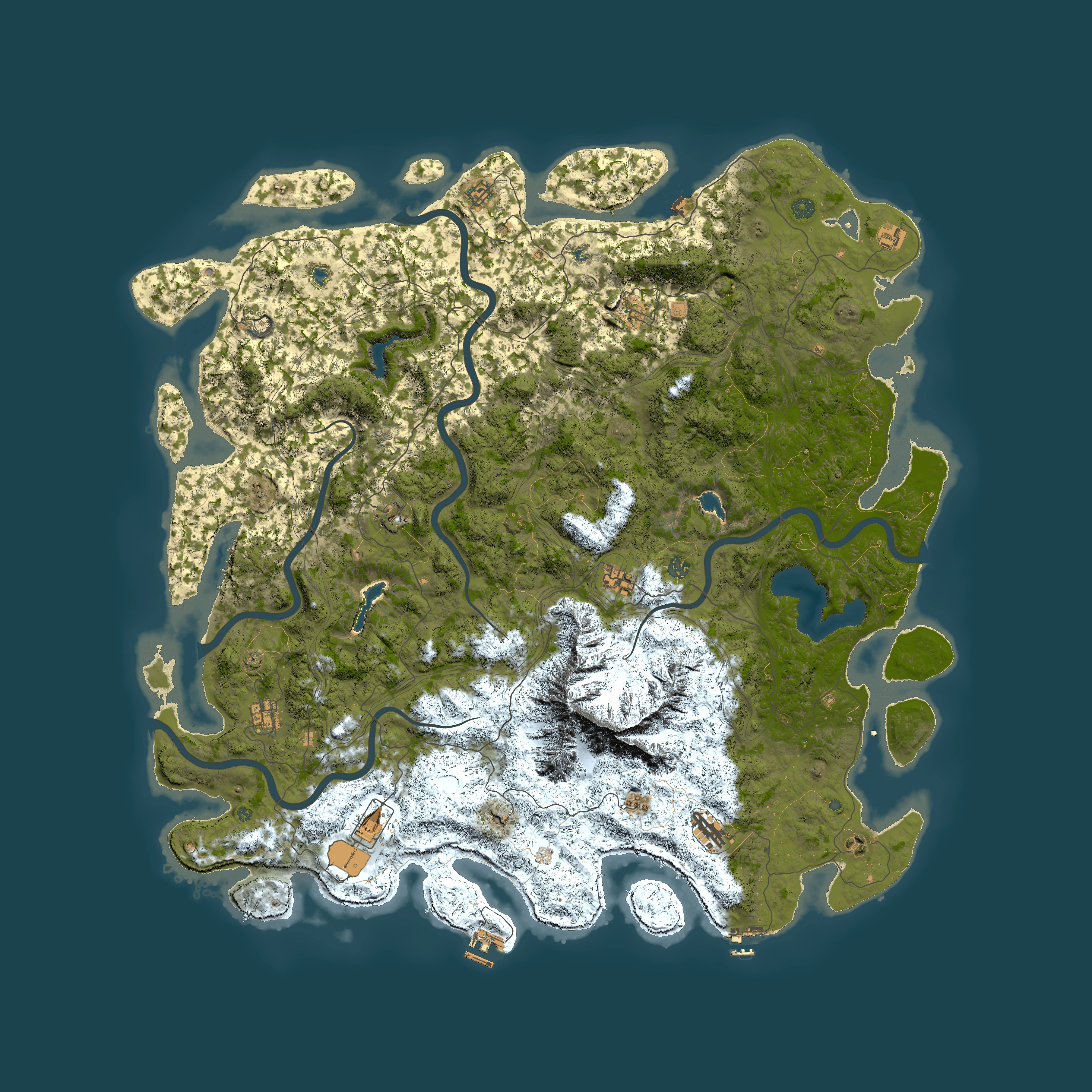Full top-down render of Rust map seed 2030875024, 5900x5900m