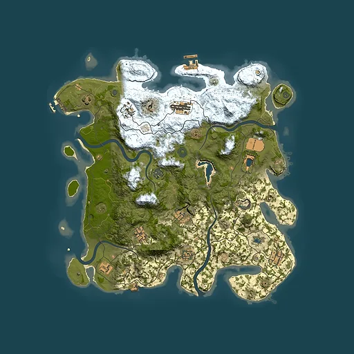 Rust map seed 493716668, 4100x4100m top-down preview