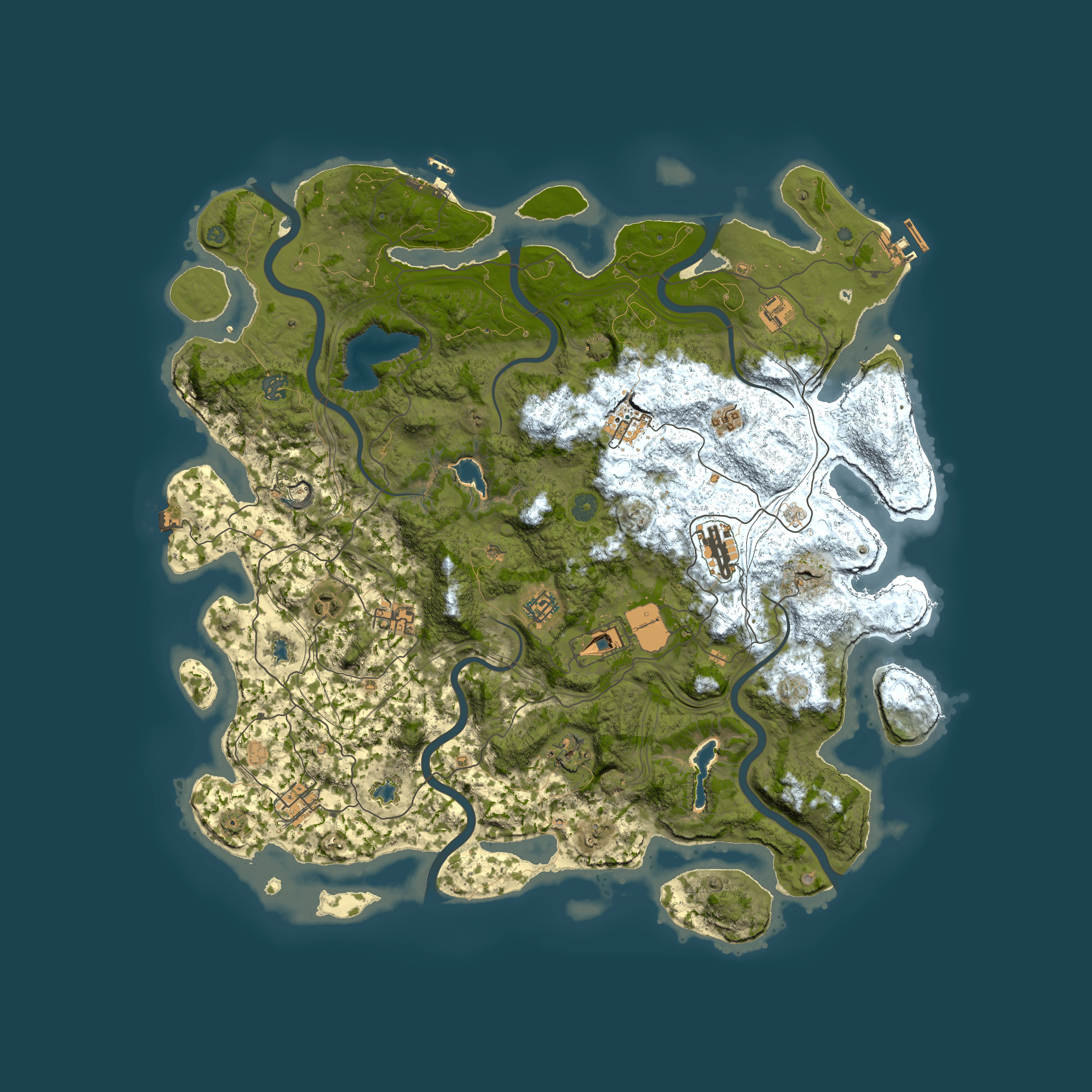 Full top-down render of Rust map seed 1674116802, 4750x4750m