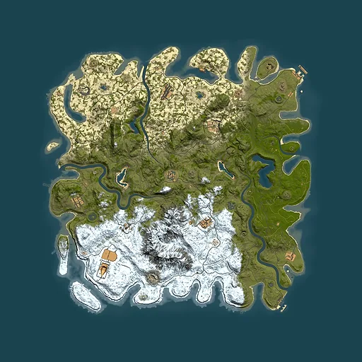 Rust map seed 1274945668, 5300x5300m top-down preview