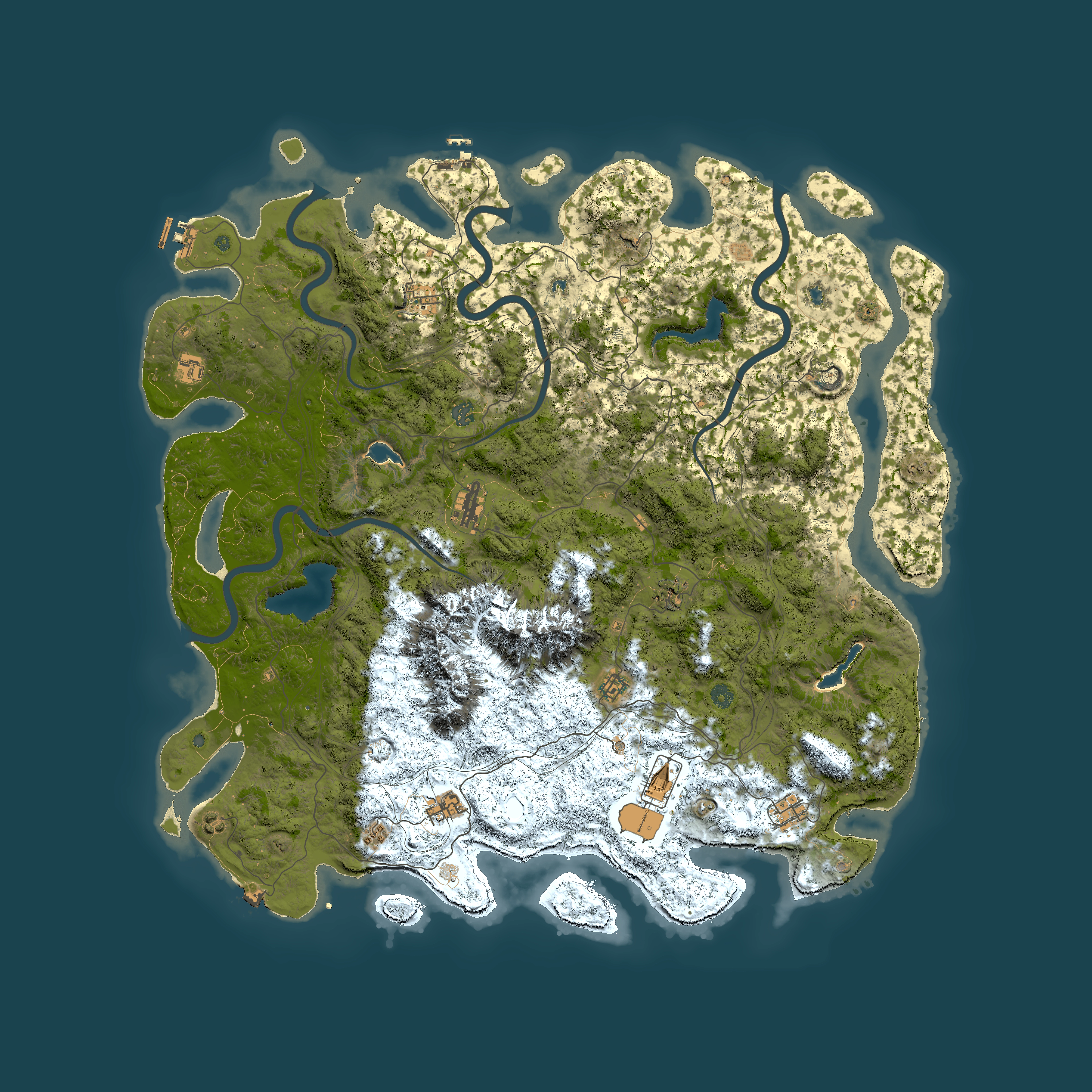 Full top-down render of Rust map seed 2049421284, 5550x5550m
