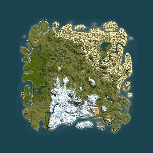 Rust map seed 1497077252, 5400x5400m top-down preview