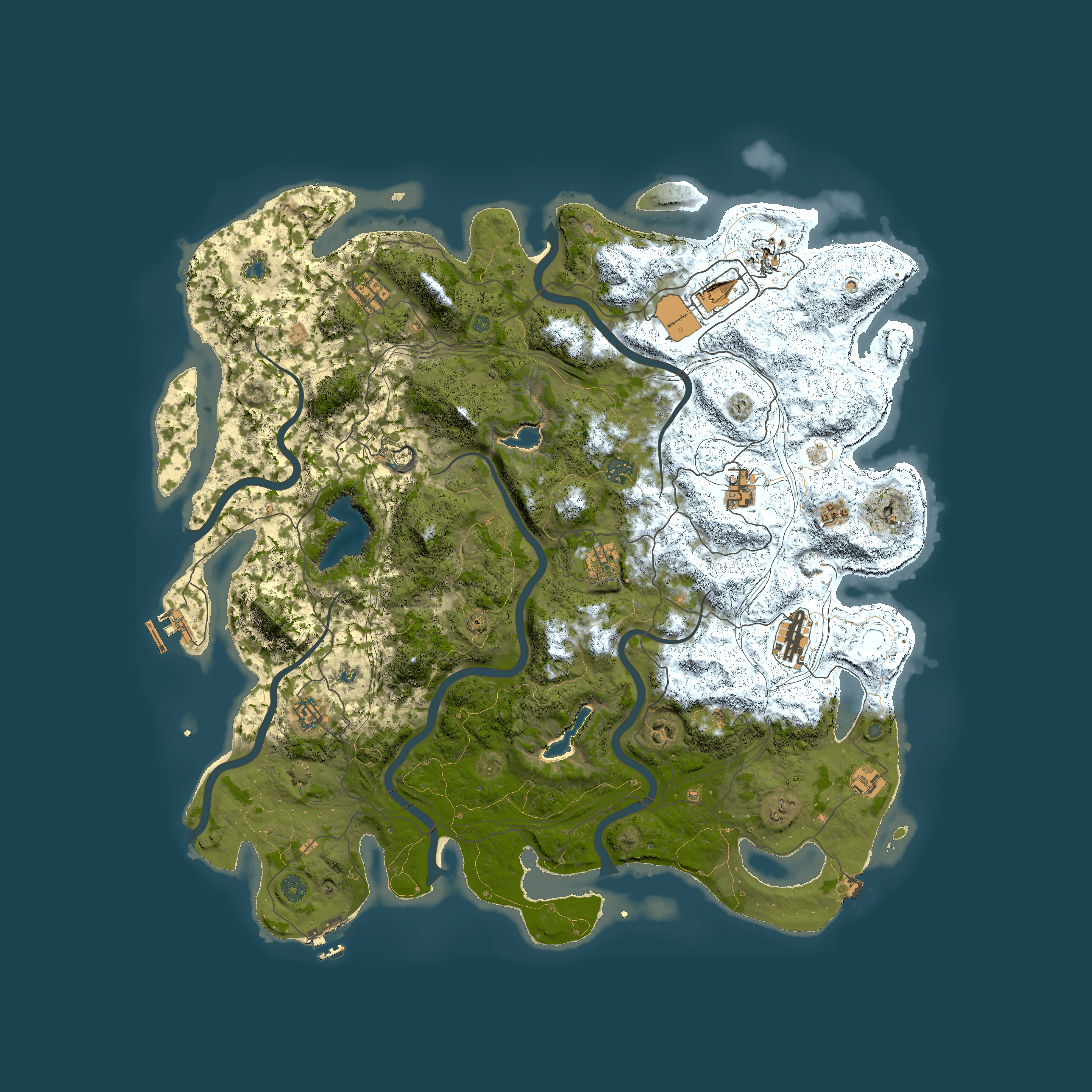 Full top-down render of Rust map seed 1681751737, 4950x4950m