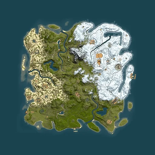 Rust map seed 2027223106, 5000x5000m top-down preview