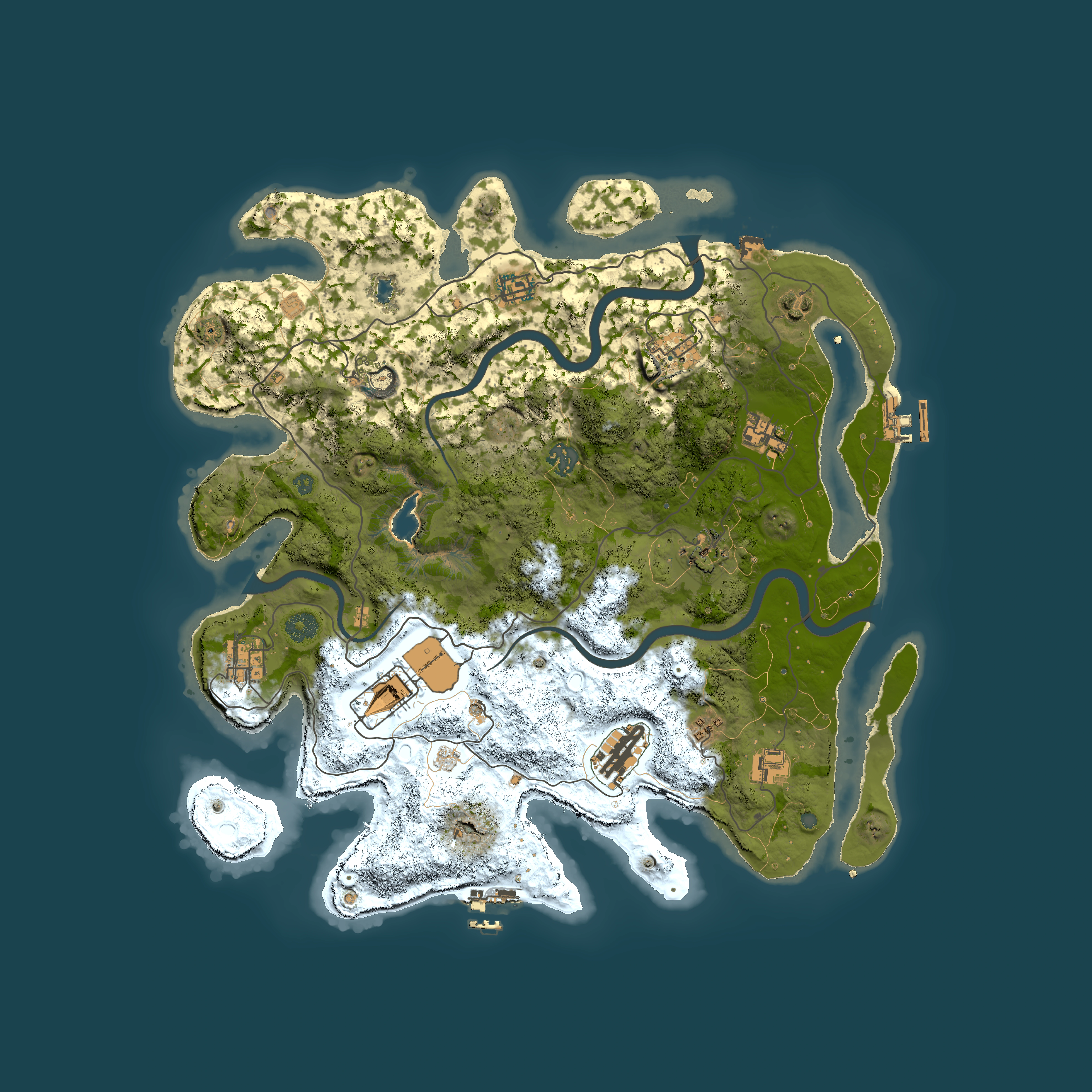 Full top-down render of Rust map seed 154131758, 4050x4050m
