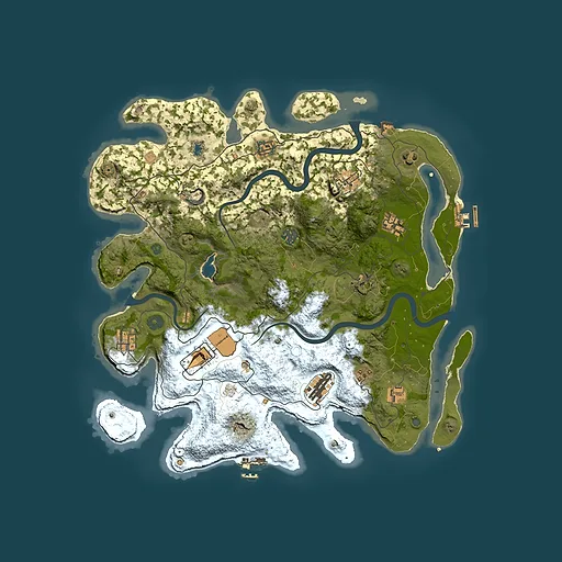 Rust map seed 154131758, 4050x4050m top-down preview