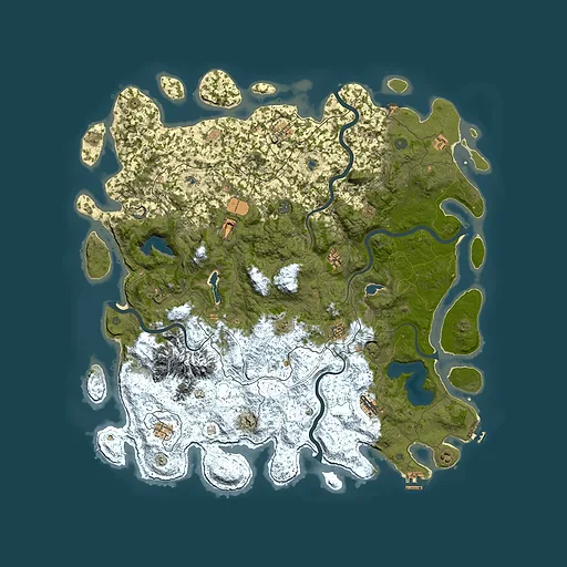 Rust map seed 291605500, 5550x5550m top-down preview