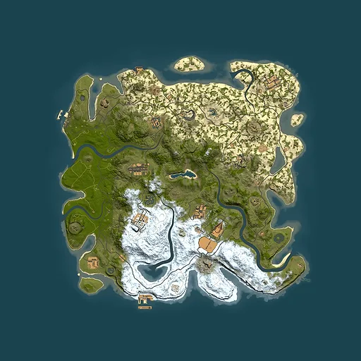 Rust map seed 190985203, 4200x4200m top-down preview