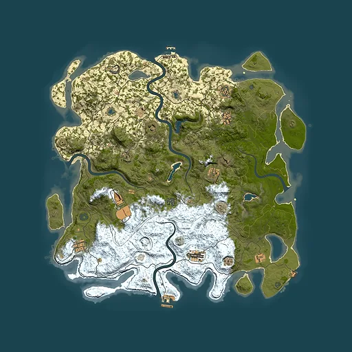 Rust map seed 1367669264, 4900x4900m top-down preview