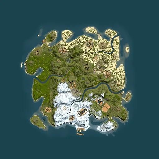 Rust map seed 1434813007, 3650x3650m top-down preview