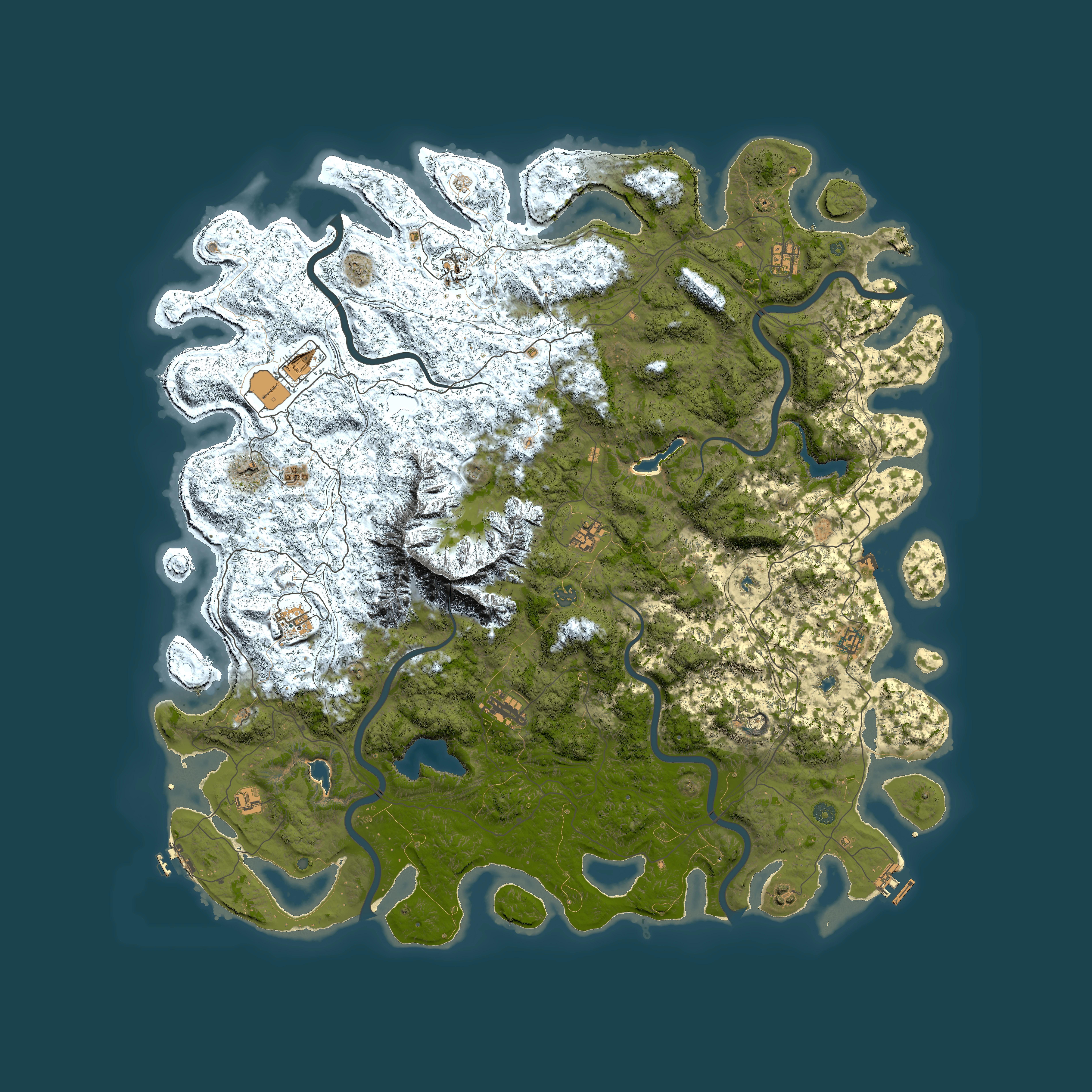Full top-down render of Rust map seed 1282897091, 5850x5850m