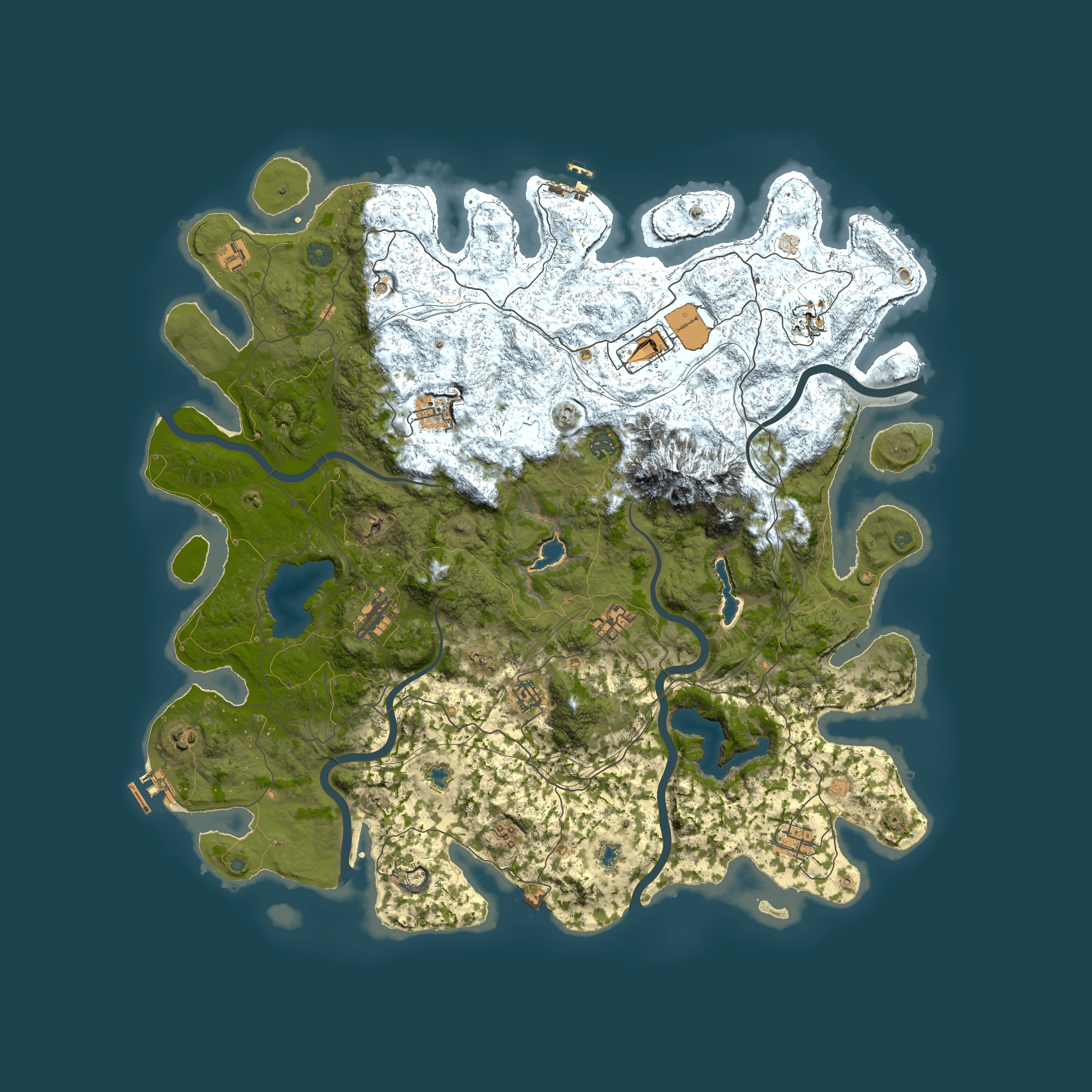 Full top-down render of Rust map seed 840141000, 5000x5000m