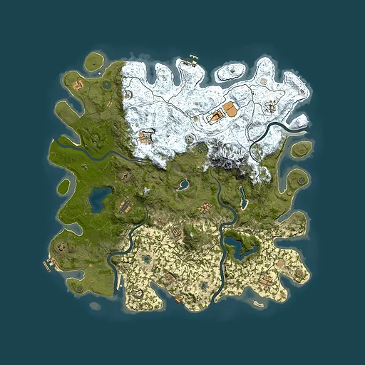 Rust map seed 840141000, 5000x5000m top-down preview