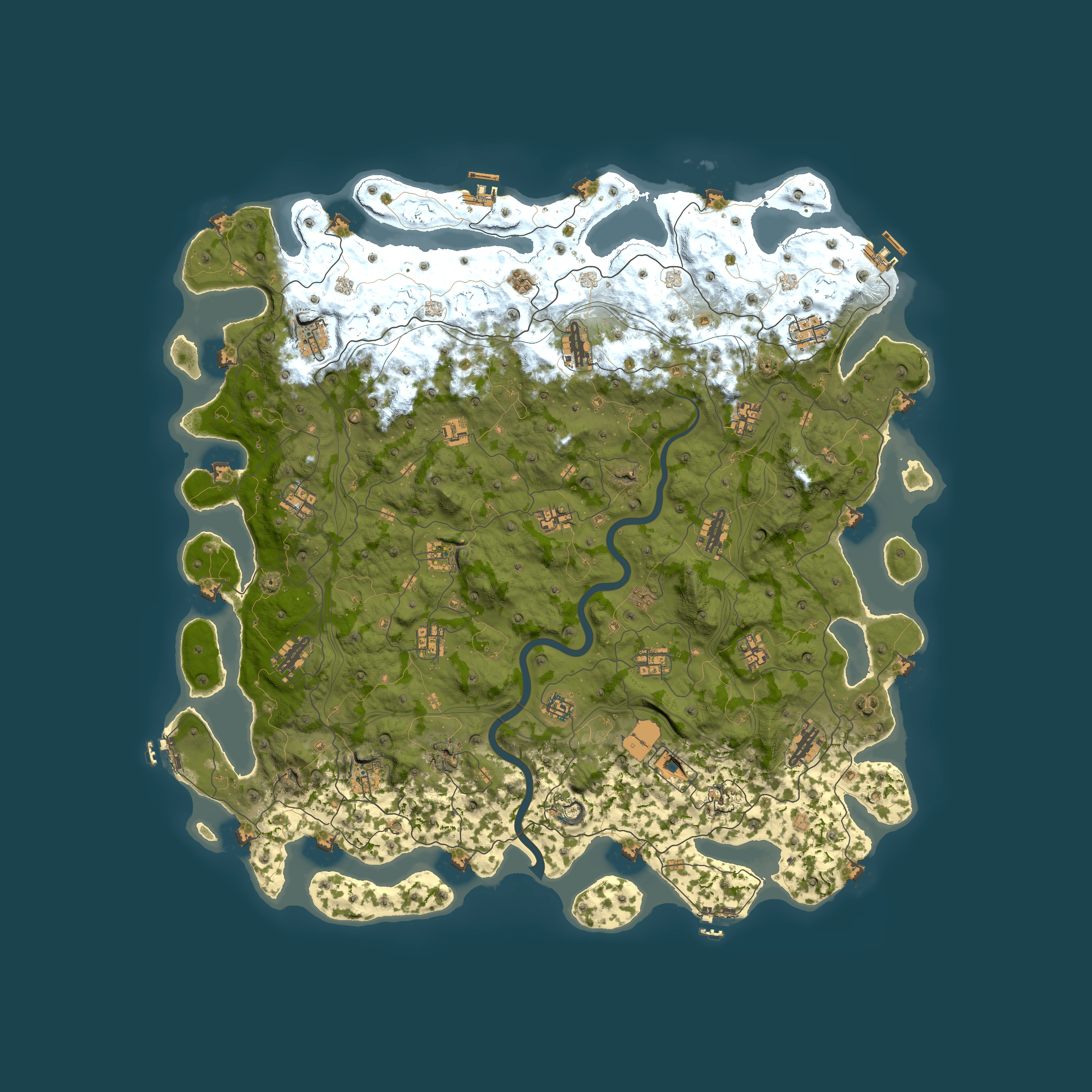 Full top-down render of Rust map seed 1337, 5500x5500m