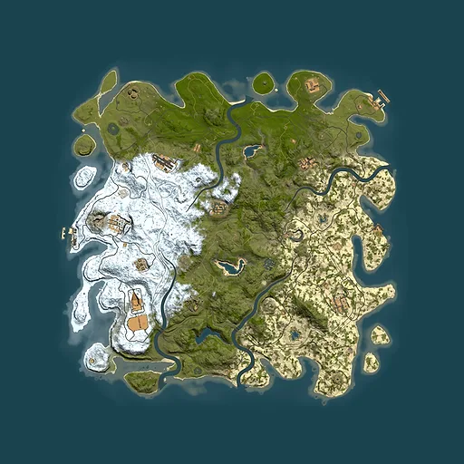 Rust map seed 1136863032, 4700x4700m top-down preview