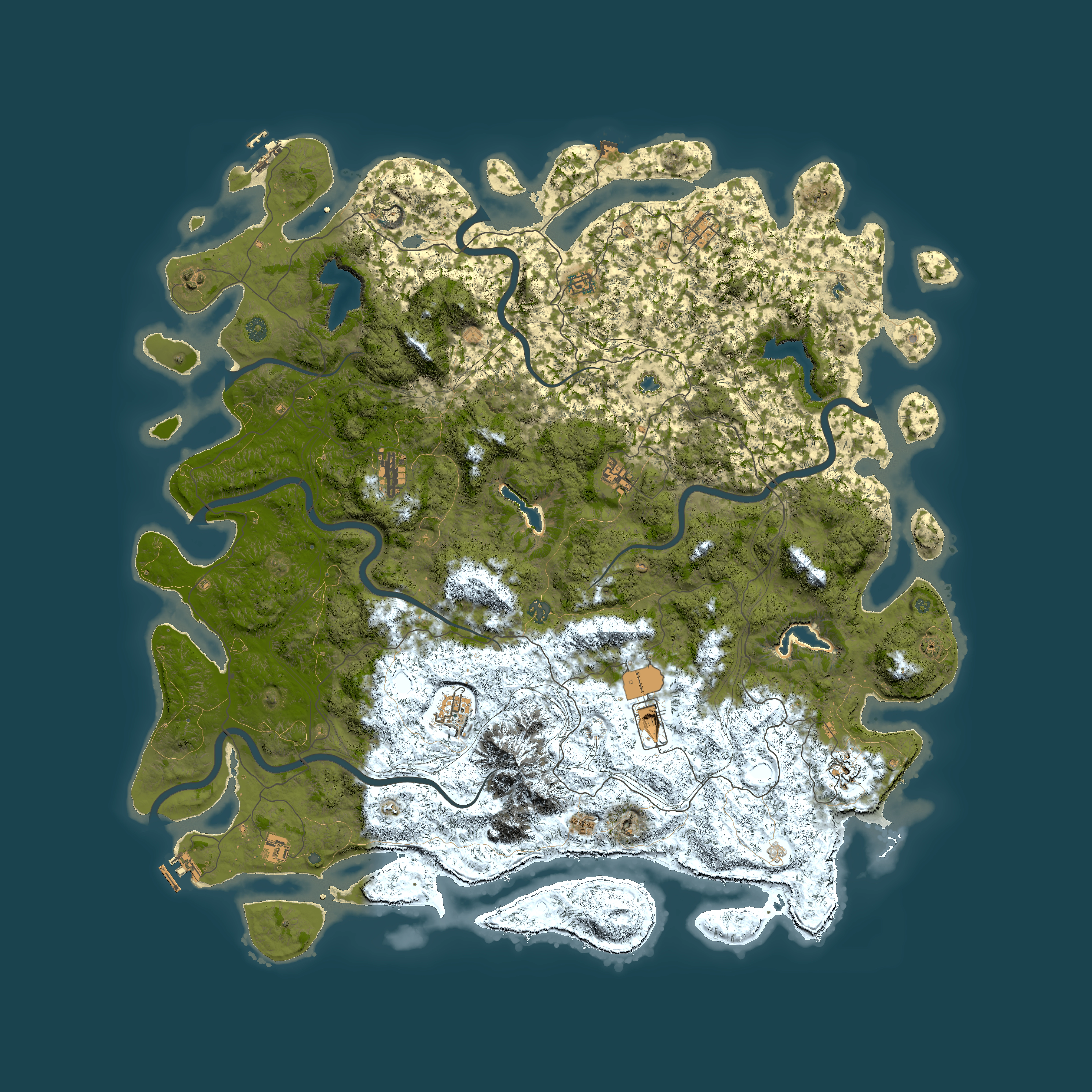 Full top-down render of Rust map seed 1905581609, 5800x5800m