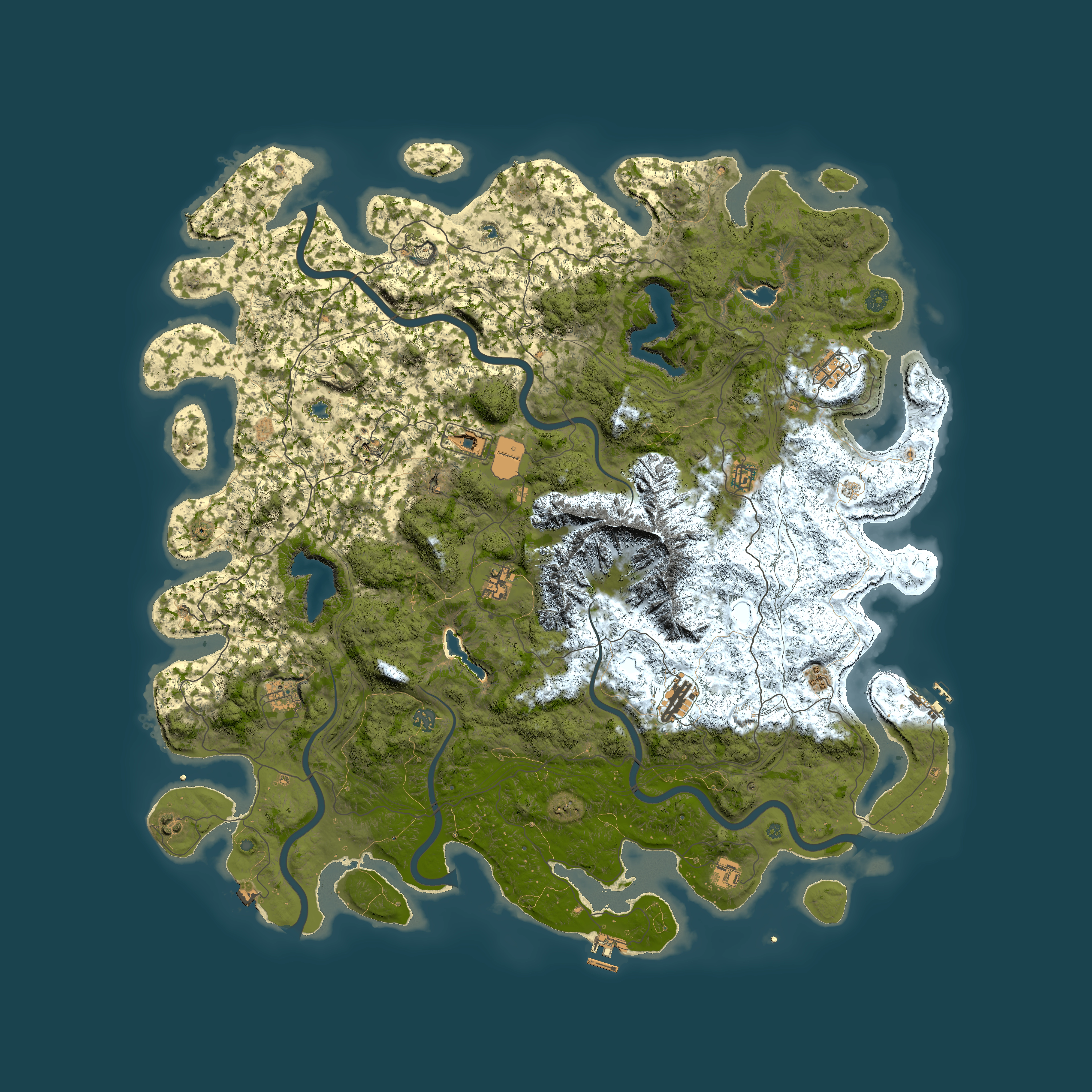 Full top-down render of Rust map seed 289097281, 5600x5600m