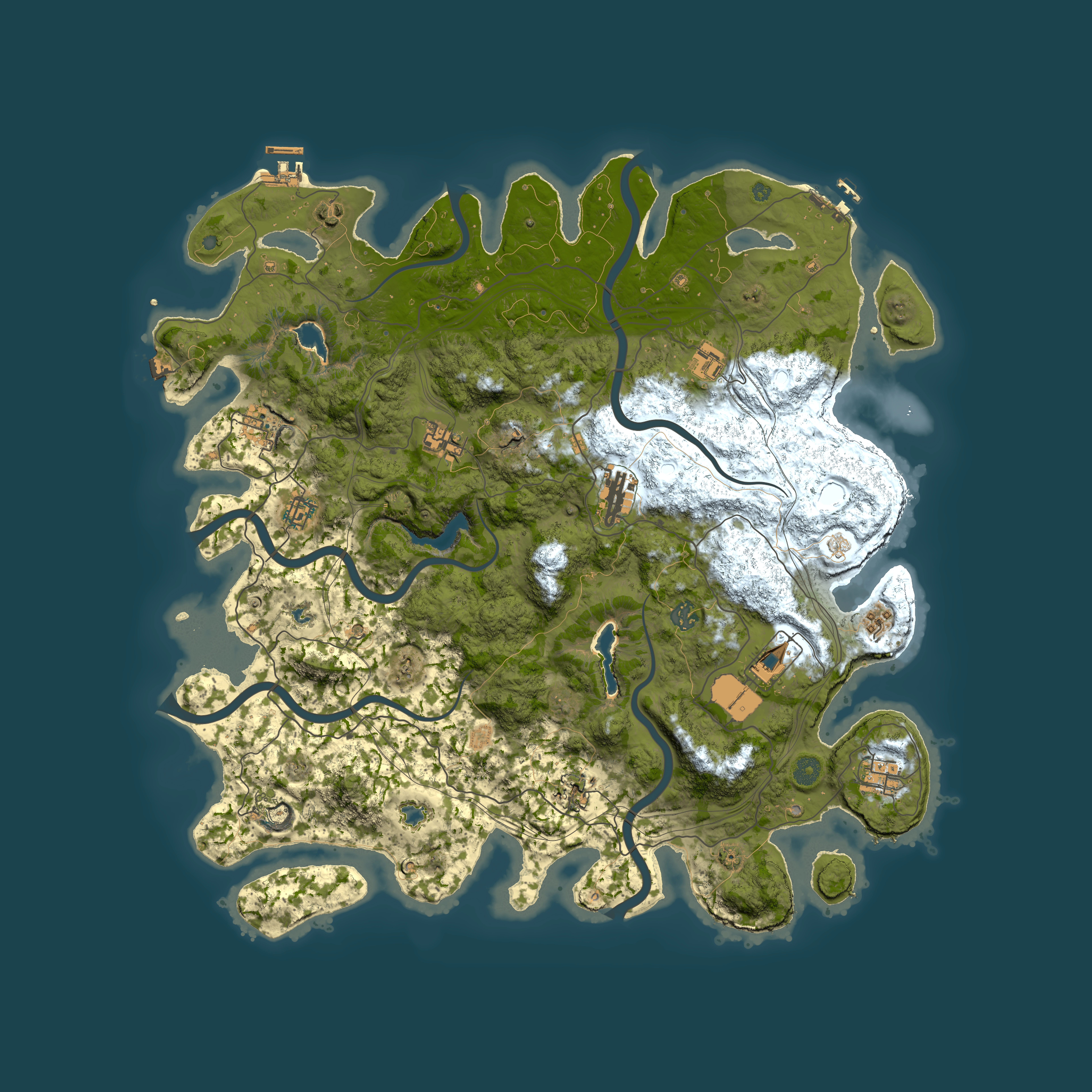 Full top-down render of Rust map seed 1234012266, 4650x4650m