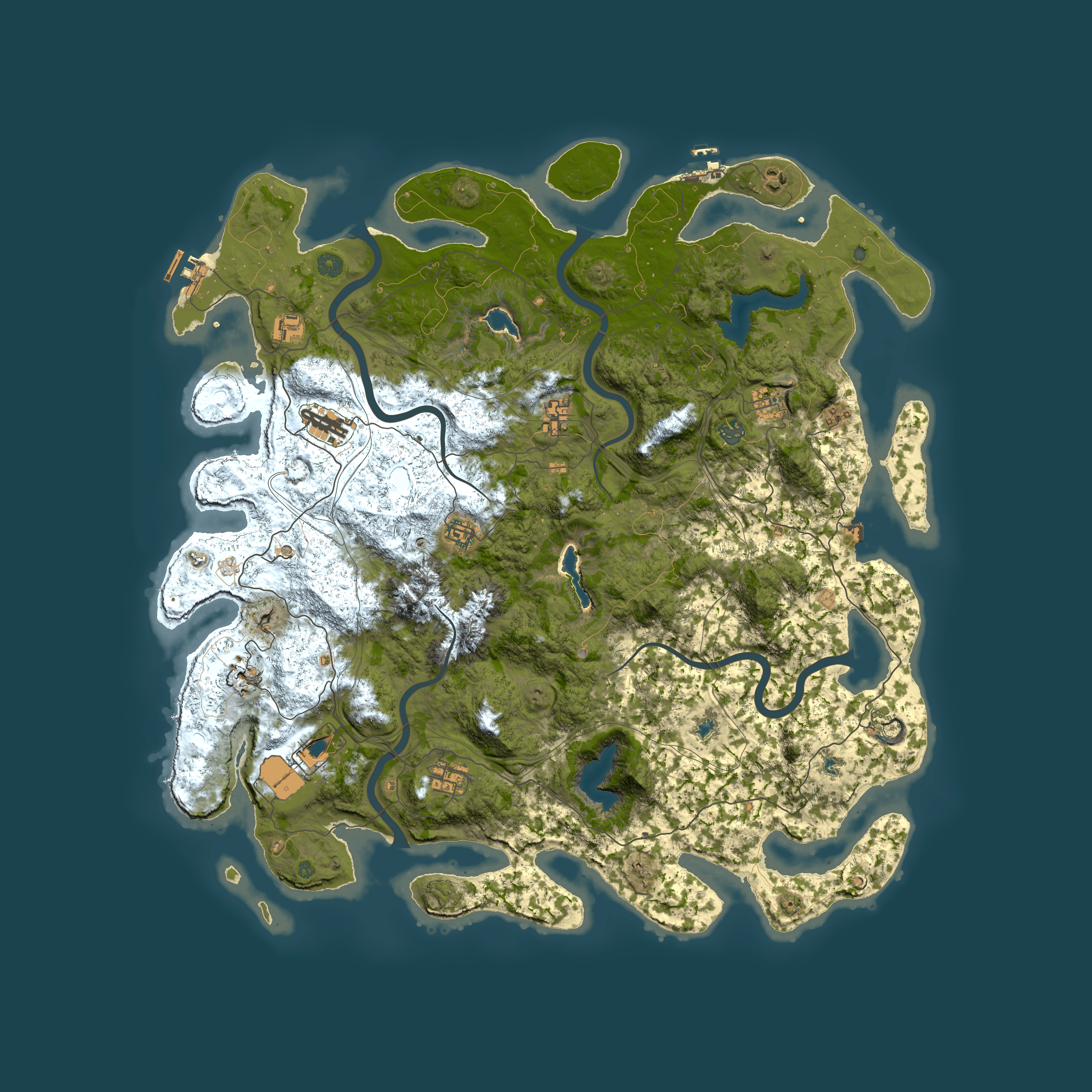 Full top-down render of Rust map seed 430481183, 5150x5150m