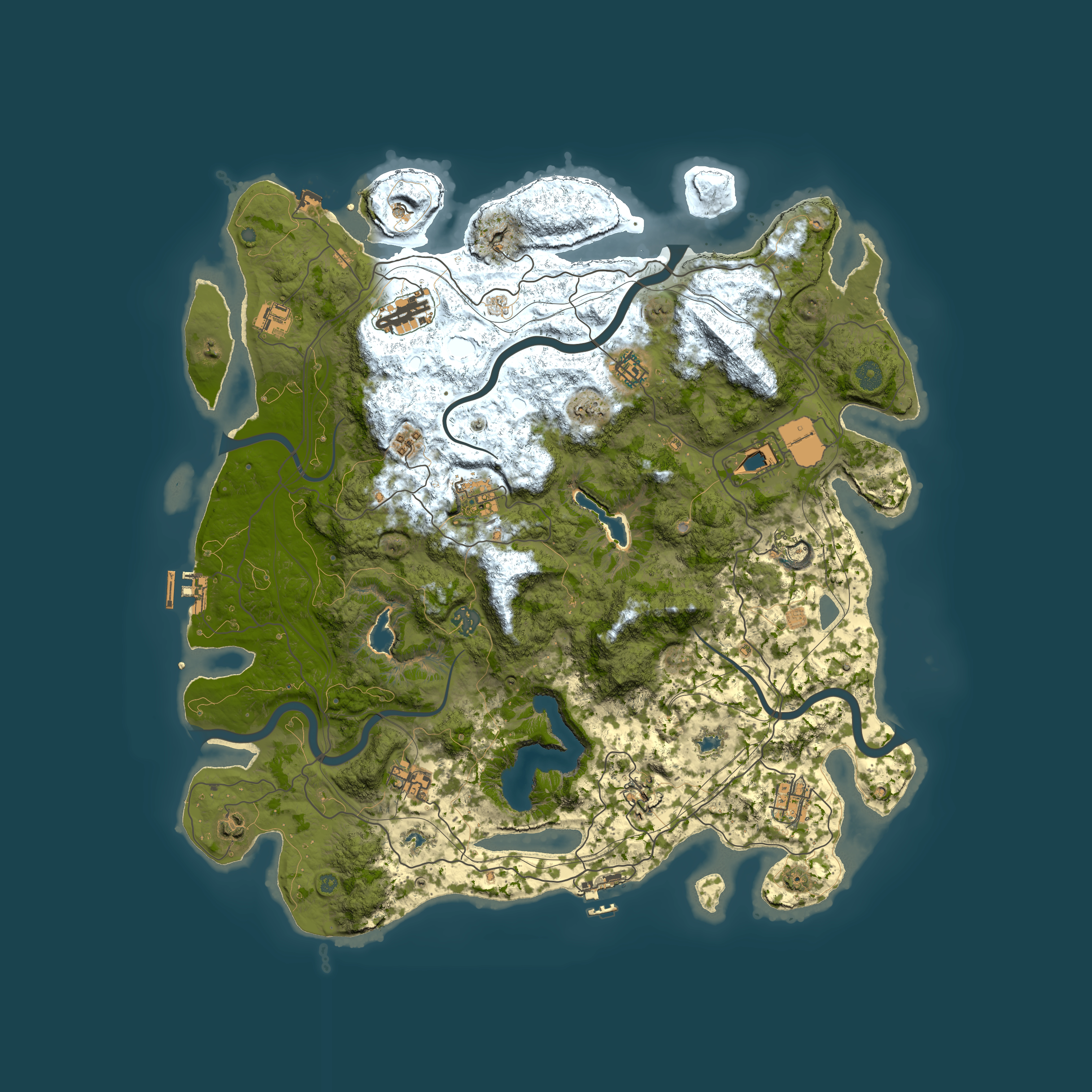 Full top-down render of Rust map seed 6161696, 4600x4600m