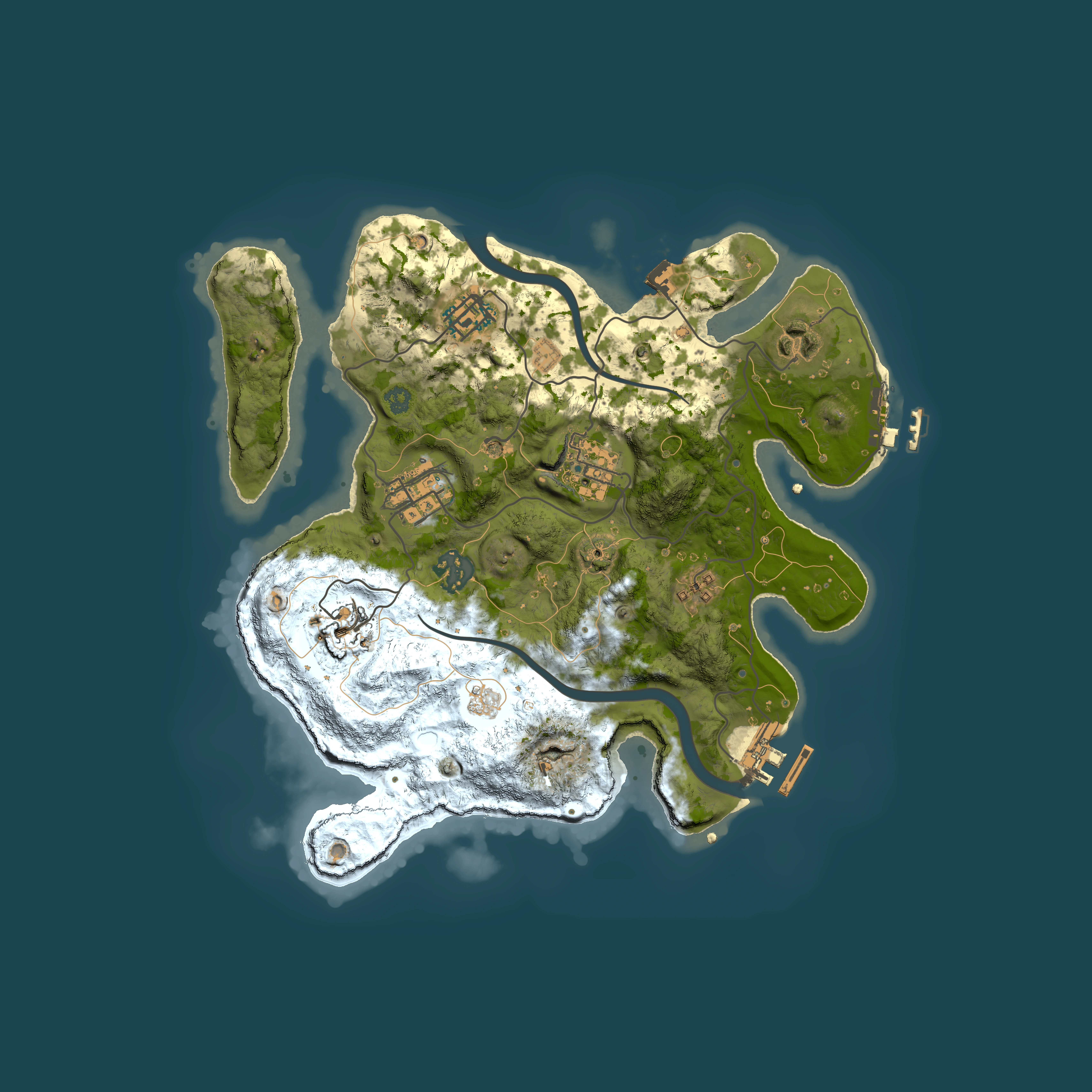 Full top-down render of Rust map seed 869682752, 3000x3000m