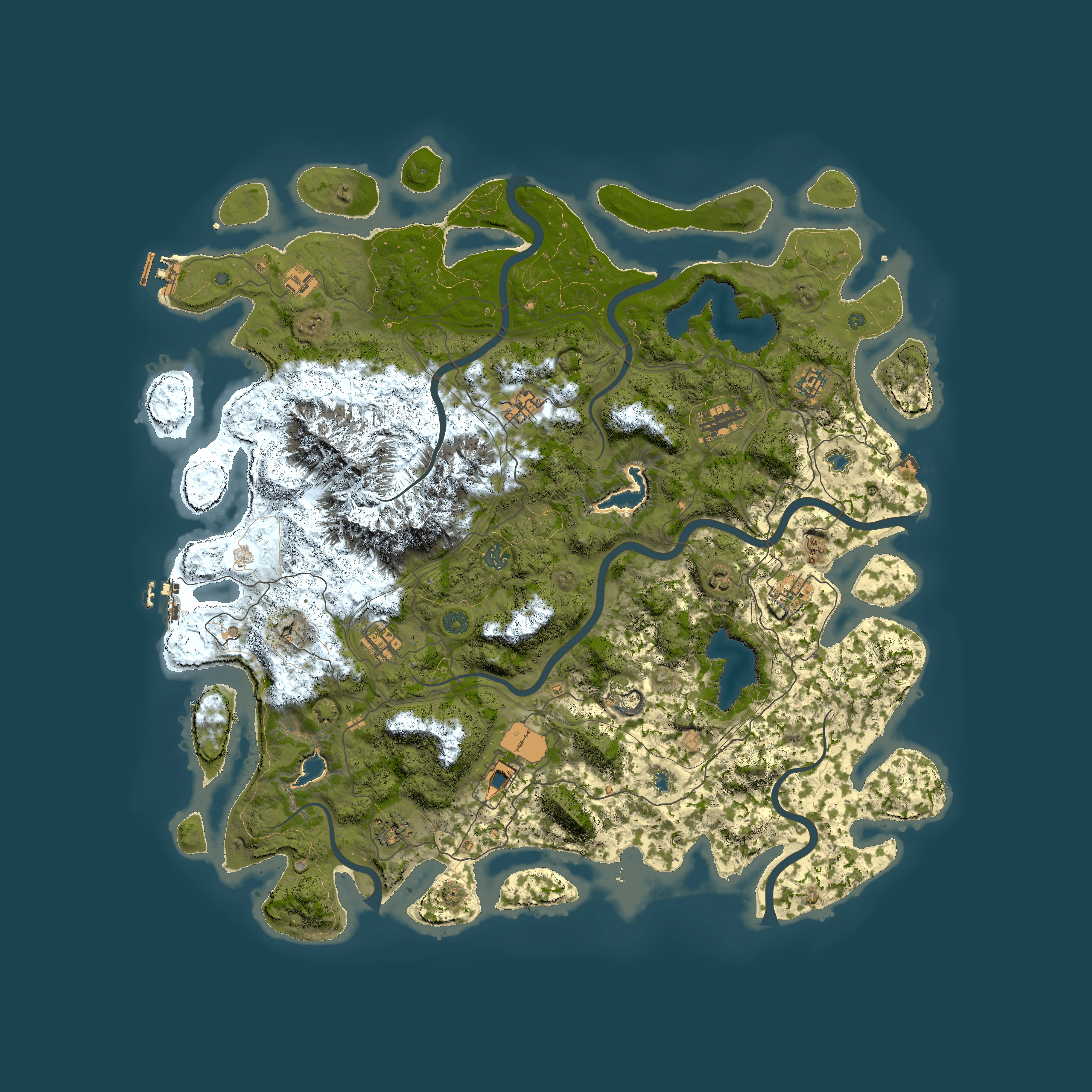 Full top-down render of Rust map seed 330479529, 5150x5150m