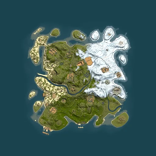 Rust map seed 1283568341, 3600x3600m top-down preview