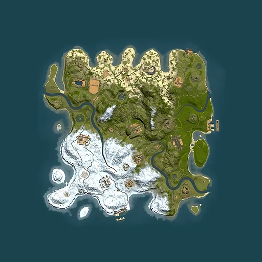 Rust map seed 1574345548, 3650x3650m top-down preview