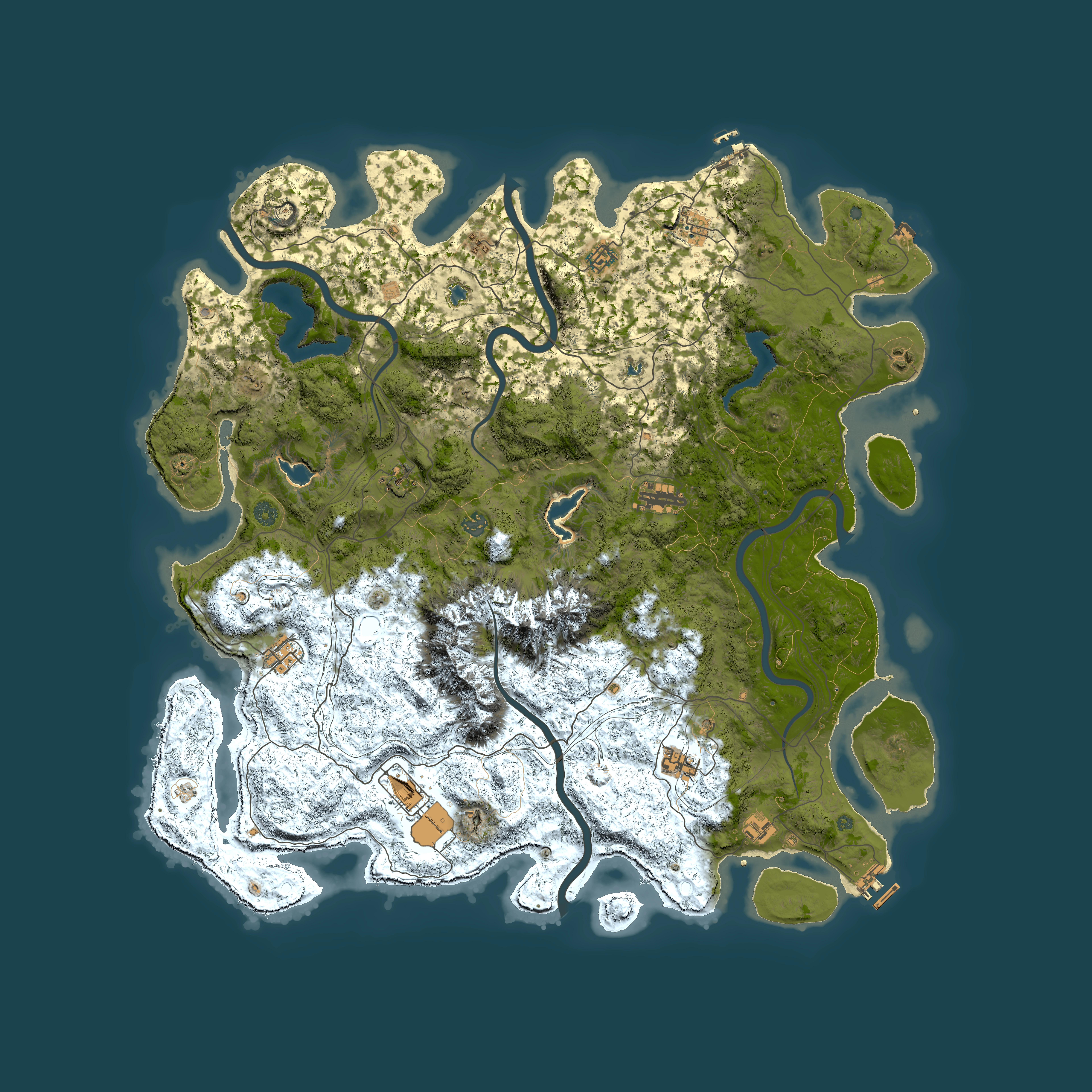 Full top-down render of Rust map seed 32574648, 5350x5350m