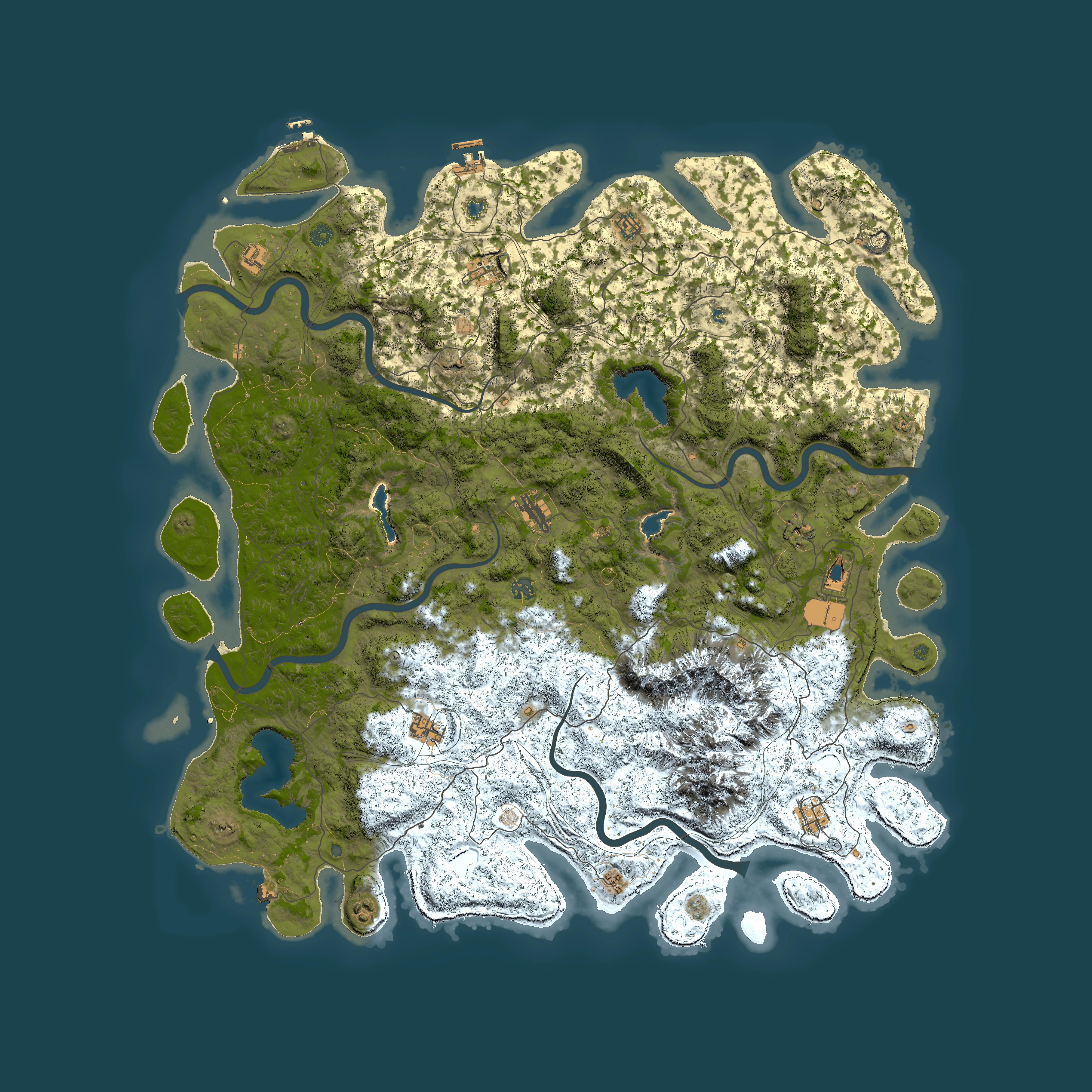 Full top-down render of Rust map seed 65207483, 5750x5750m