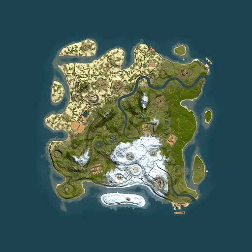 Rust map seed 341822387, 3600x3600m top-down preview