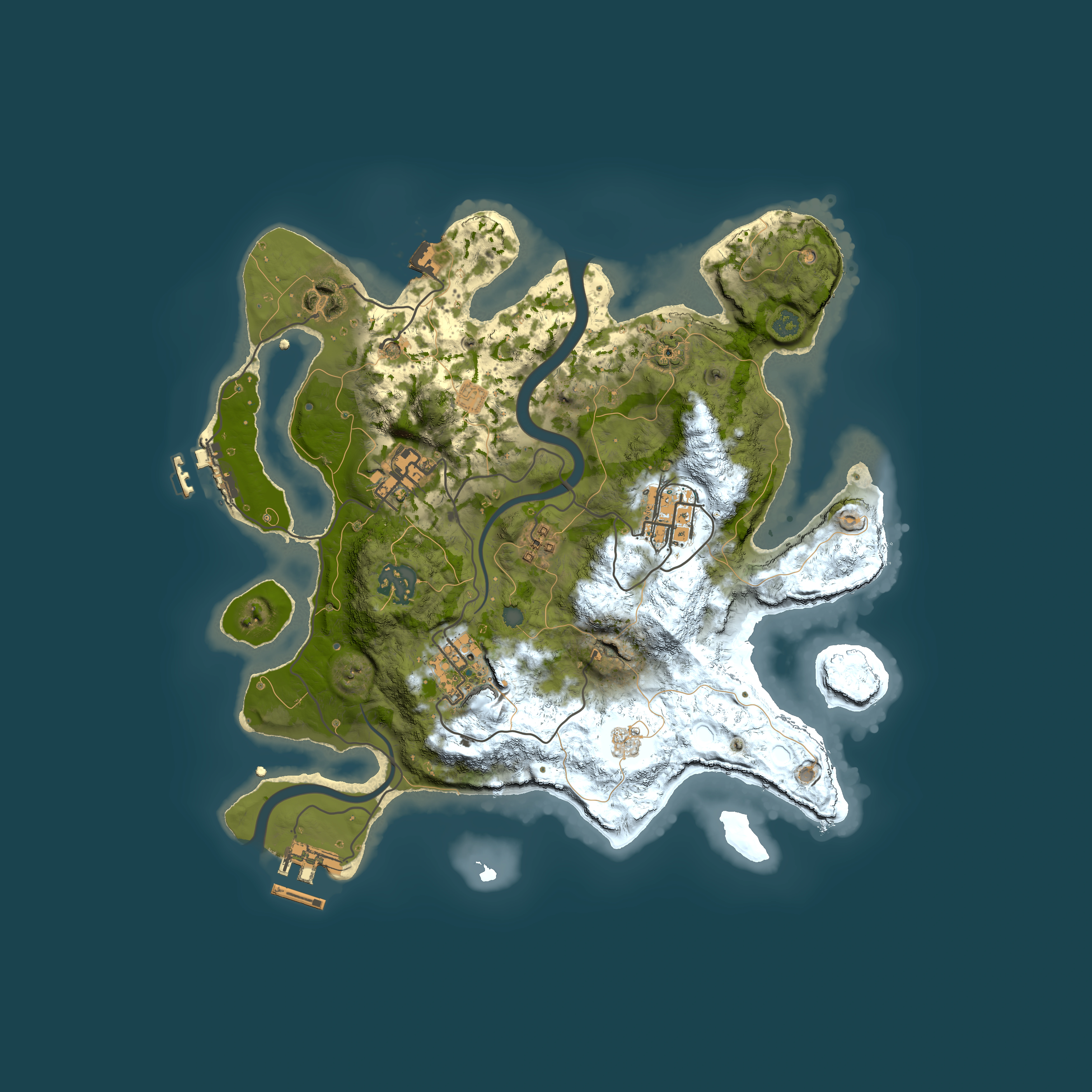 Full top-down render of Rust map seed 919258474, 3000x3000m