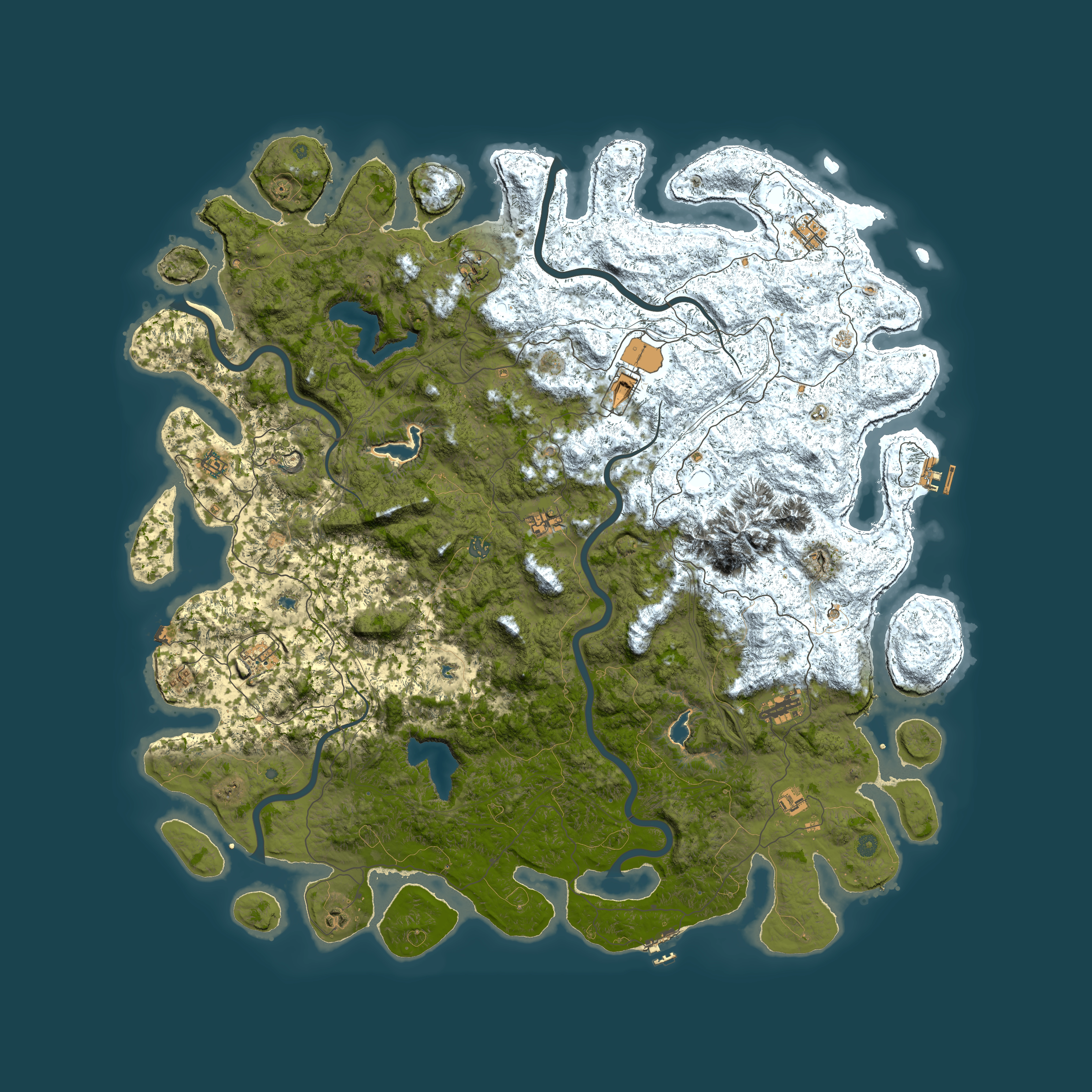 Full top-down render of Rust map seed 669695745, 6000x6000m