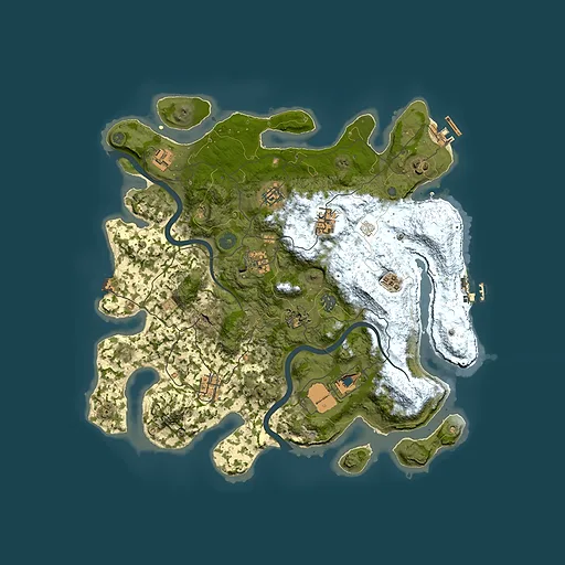 Rust map seed 463467152, 3800x3800m top-down preview