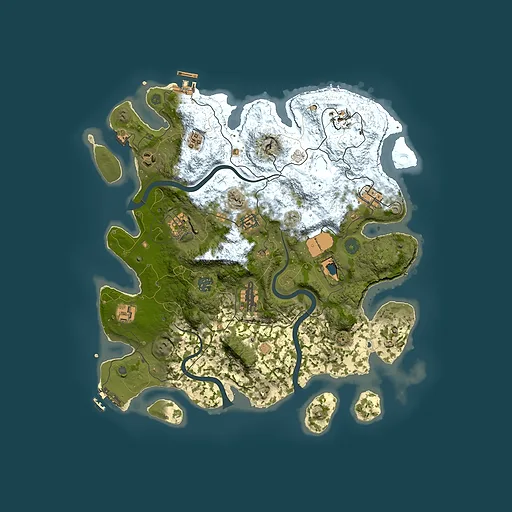 Rust map seed 74487241, 3850x3850m top-down preview