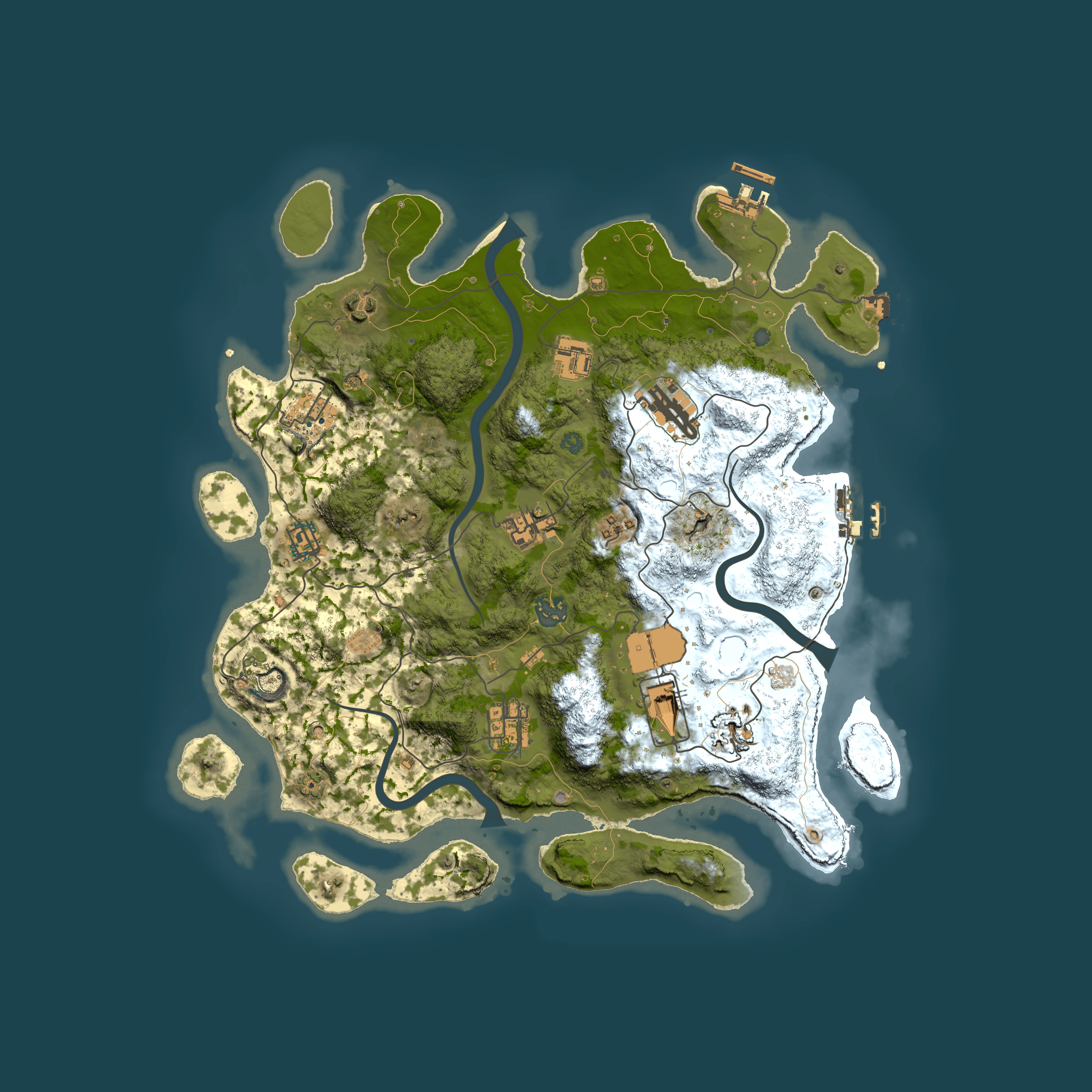 Full top-down render of Rust map seed 1555075342, 3800x3800m