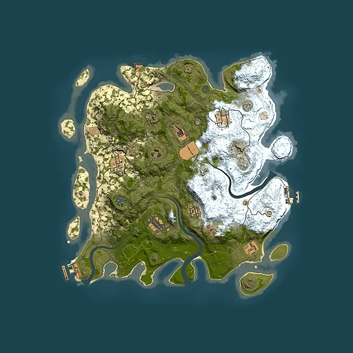 Rust map seed 1384633283, 3650x3650m top-down preview