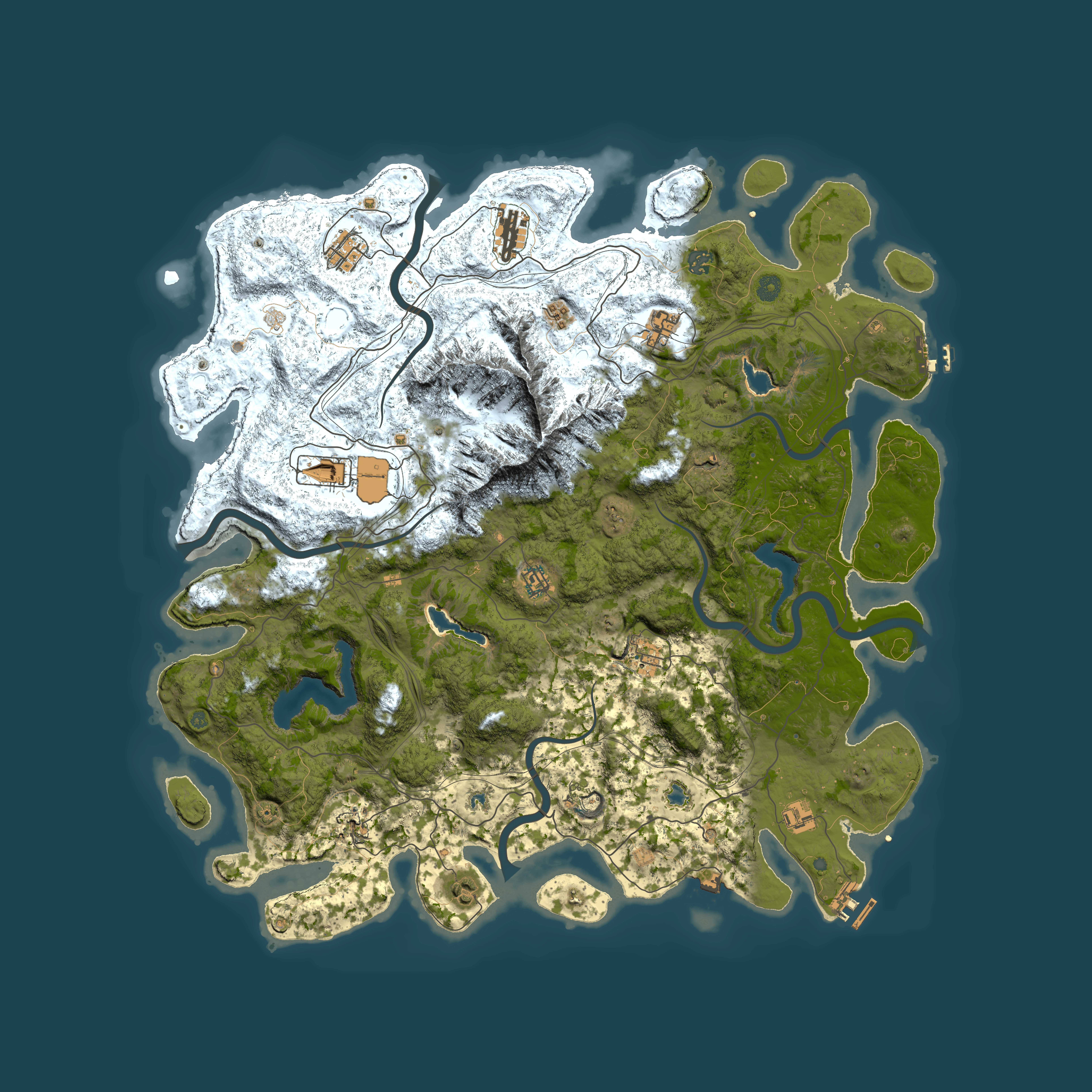 Full top-down render of Rust map seed 518733109, 5000x5000m