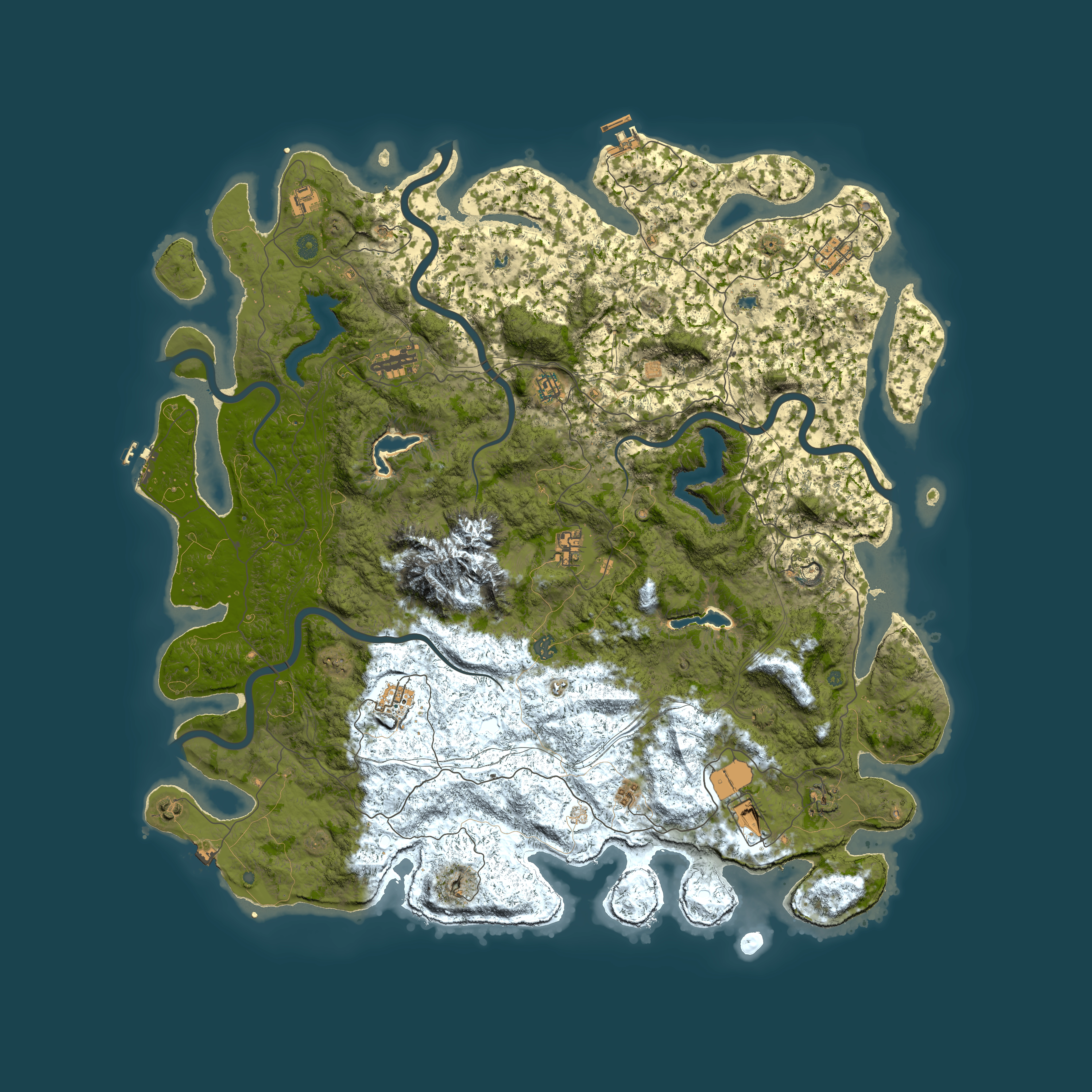 Full top-down render of Rust map seed 1629050162, 5550x5550m
