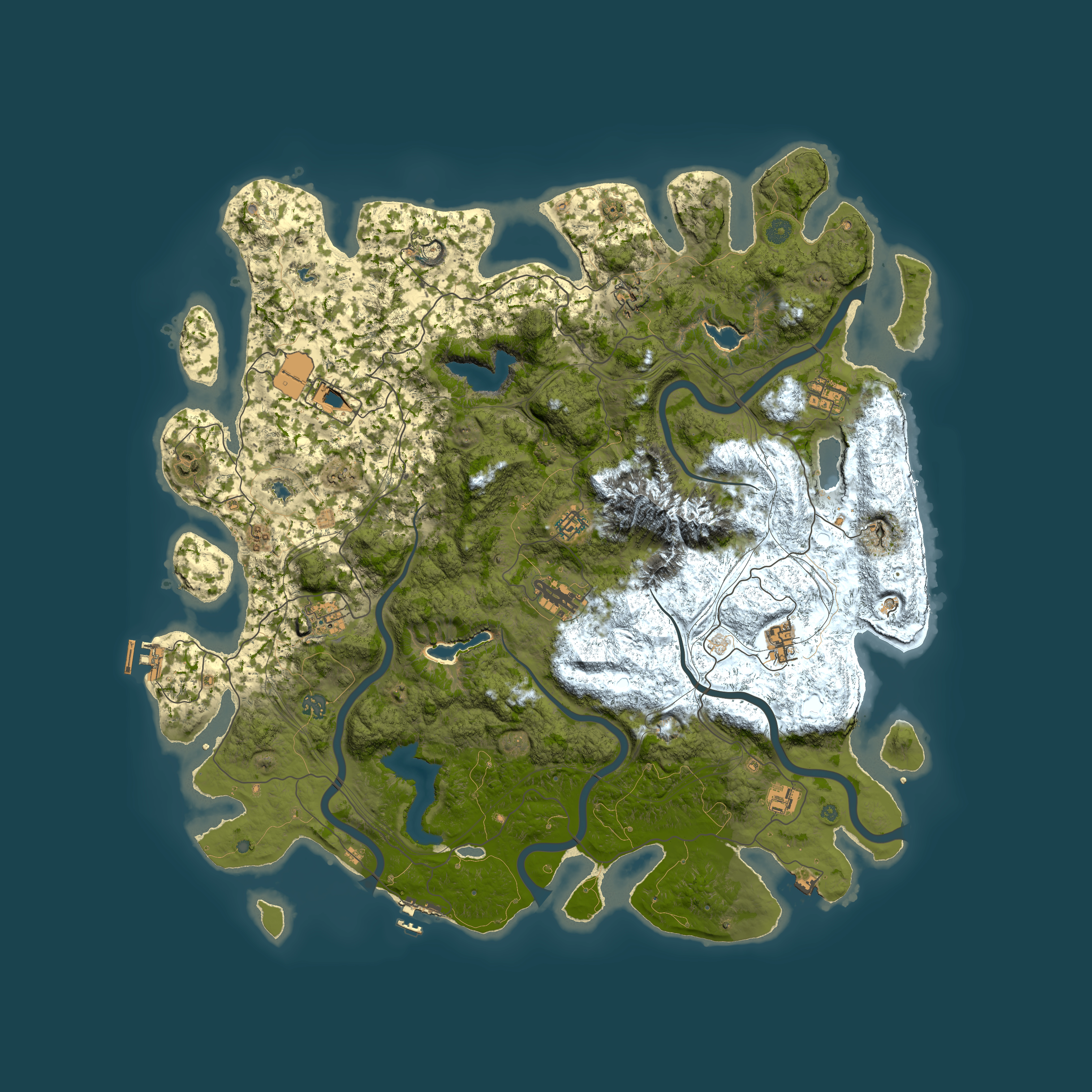 Full top-down render of Rust map seed 165045421, 5100x5100m