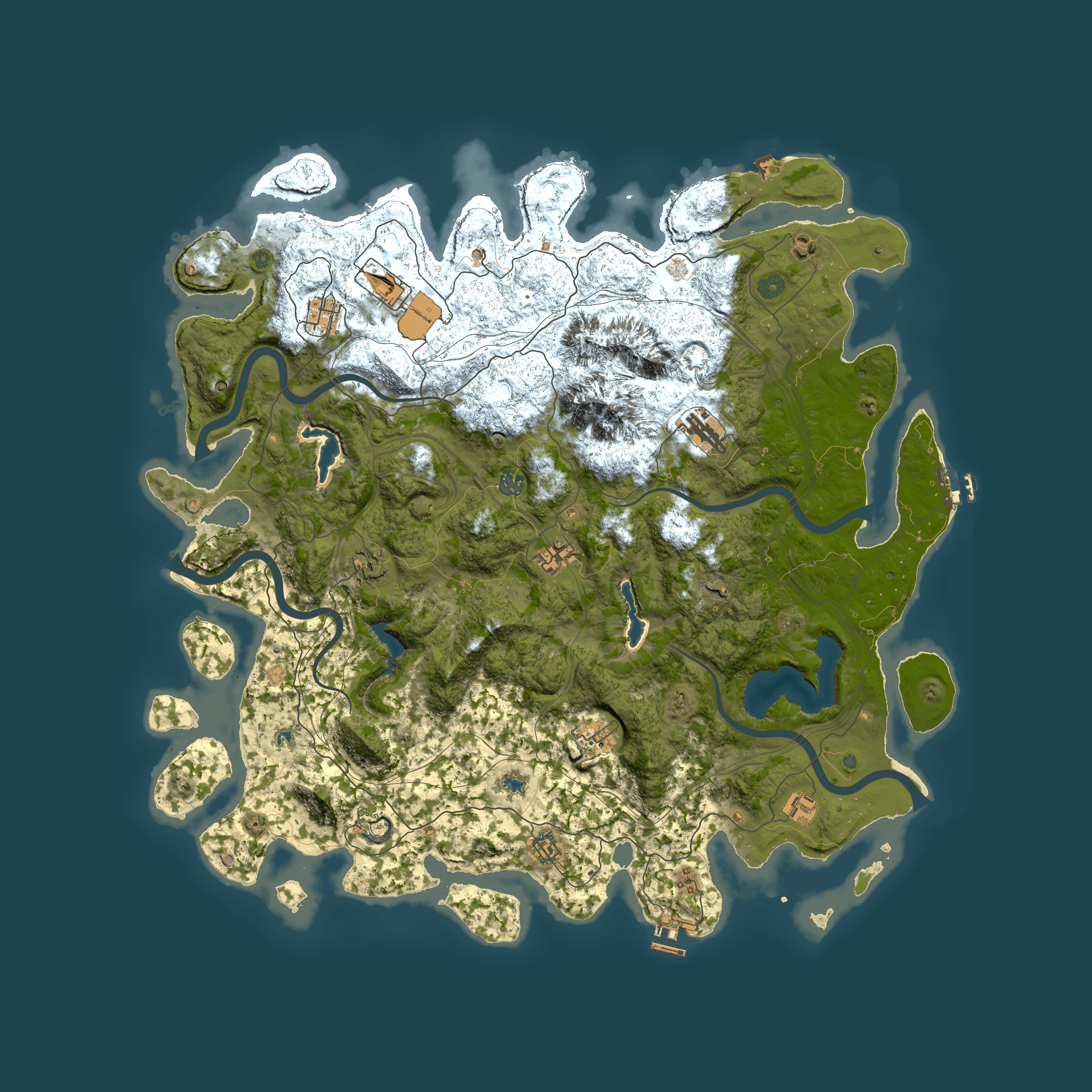 Full top-down render of Rust map seed 17584818, 5050x5050m
